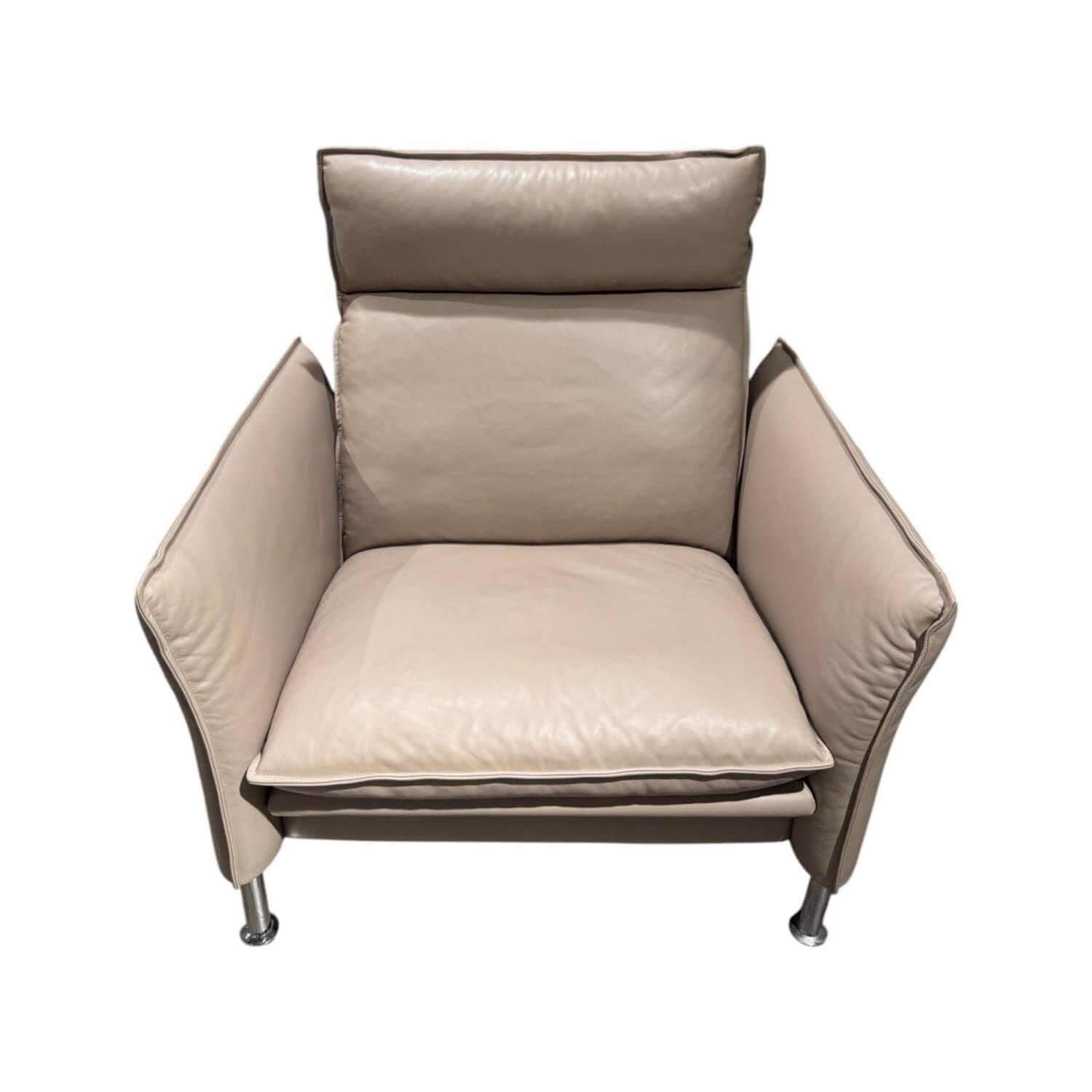 Erpo - Sessel Porto 183 12 Extra Hoch Leder 42 400 Stone Grau Füße 81 Hochglanz - 1