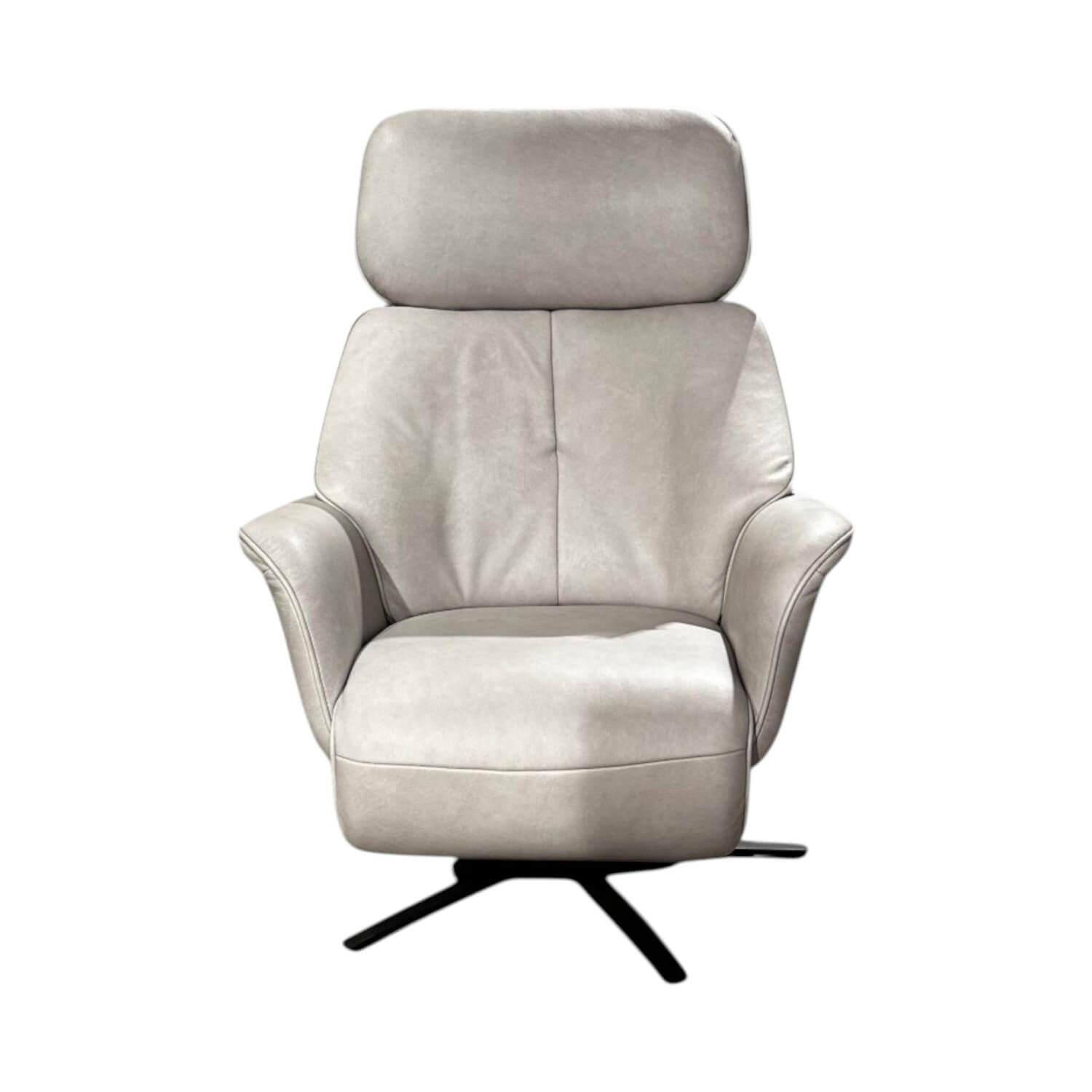 himolla - Sessel 7362 S Lounger Leder 27 Eleganza Coala Grau Gestell Metall Schwarz Mit Herz Waage Position - 1