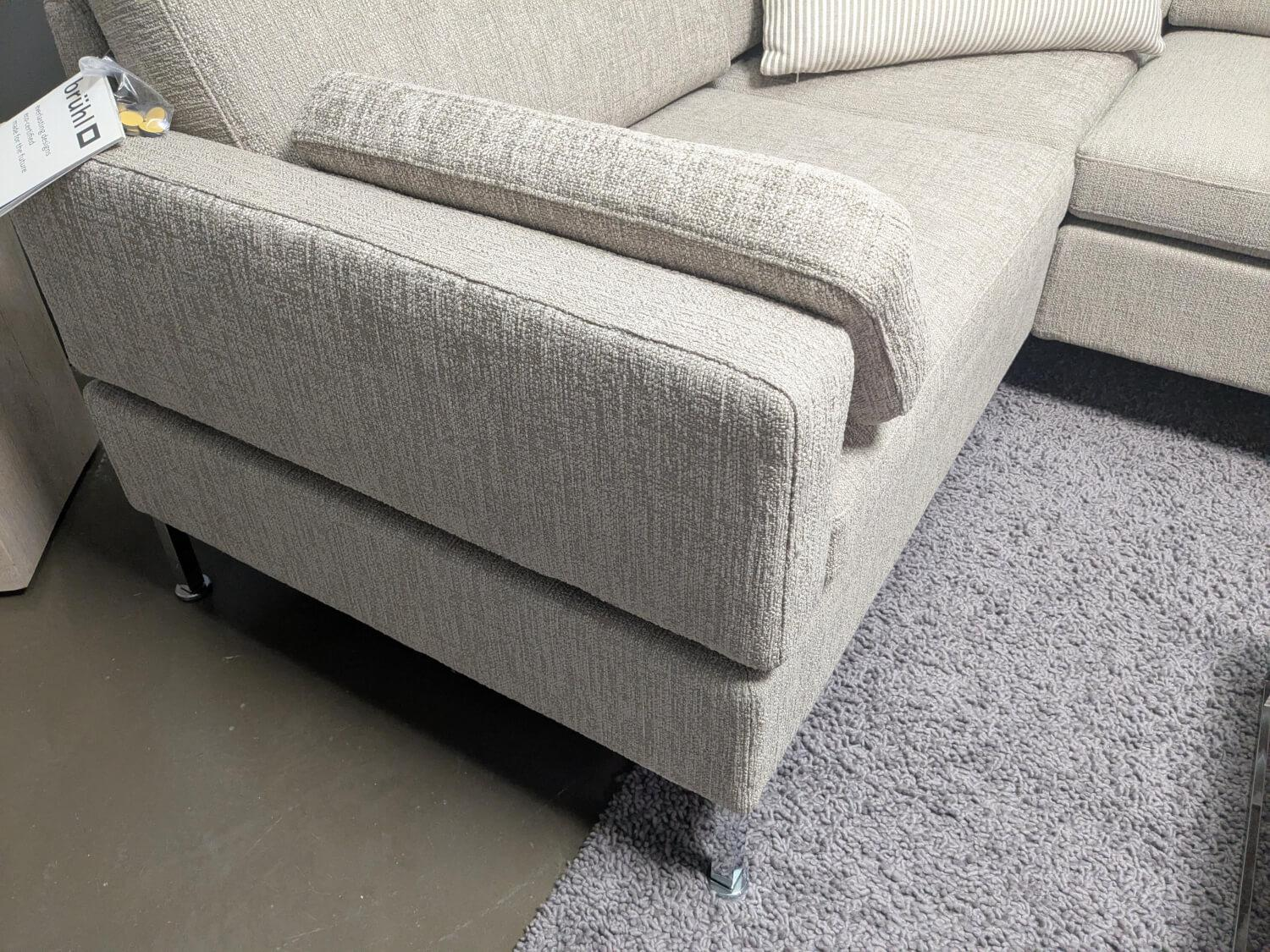 Brühl - Ecksofa Alba Stoff36 0045 Creme Füße Verchromt mit Verstellfunktionen - 2