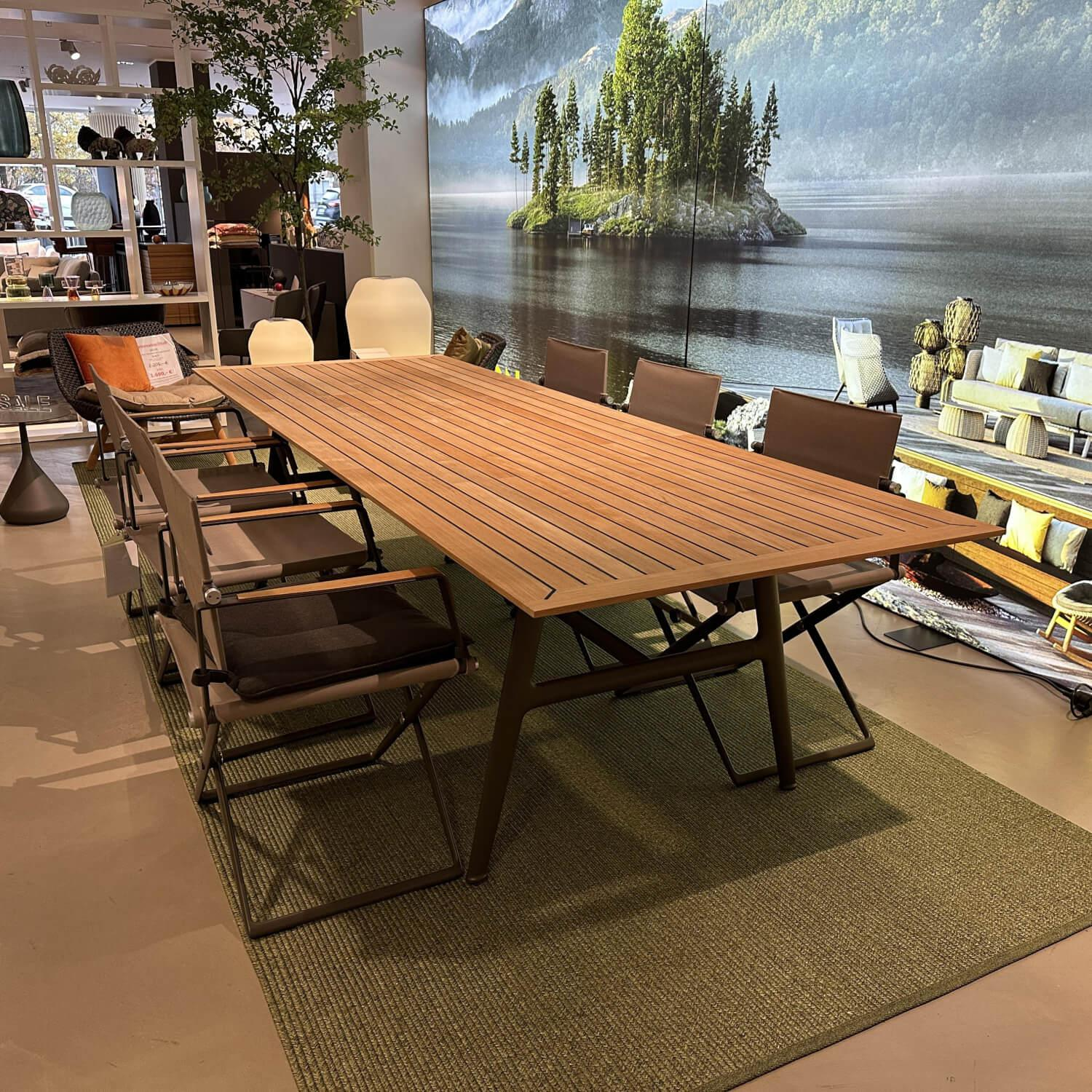 DEDON - Outdoor Sitzgruppe Seax Platte Teakholz Gestell Aluminium Black Pepper Schwarz Pulverbeschichtet - 6