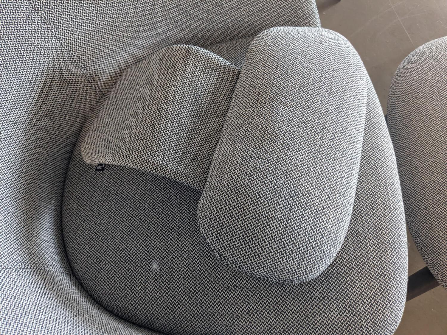 Vitra - Sessel HAL Lounge Chair Stoff Credo Salt n Pepper Grau mit Hocker - 3