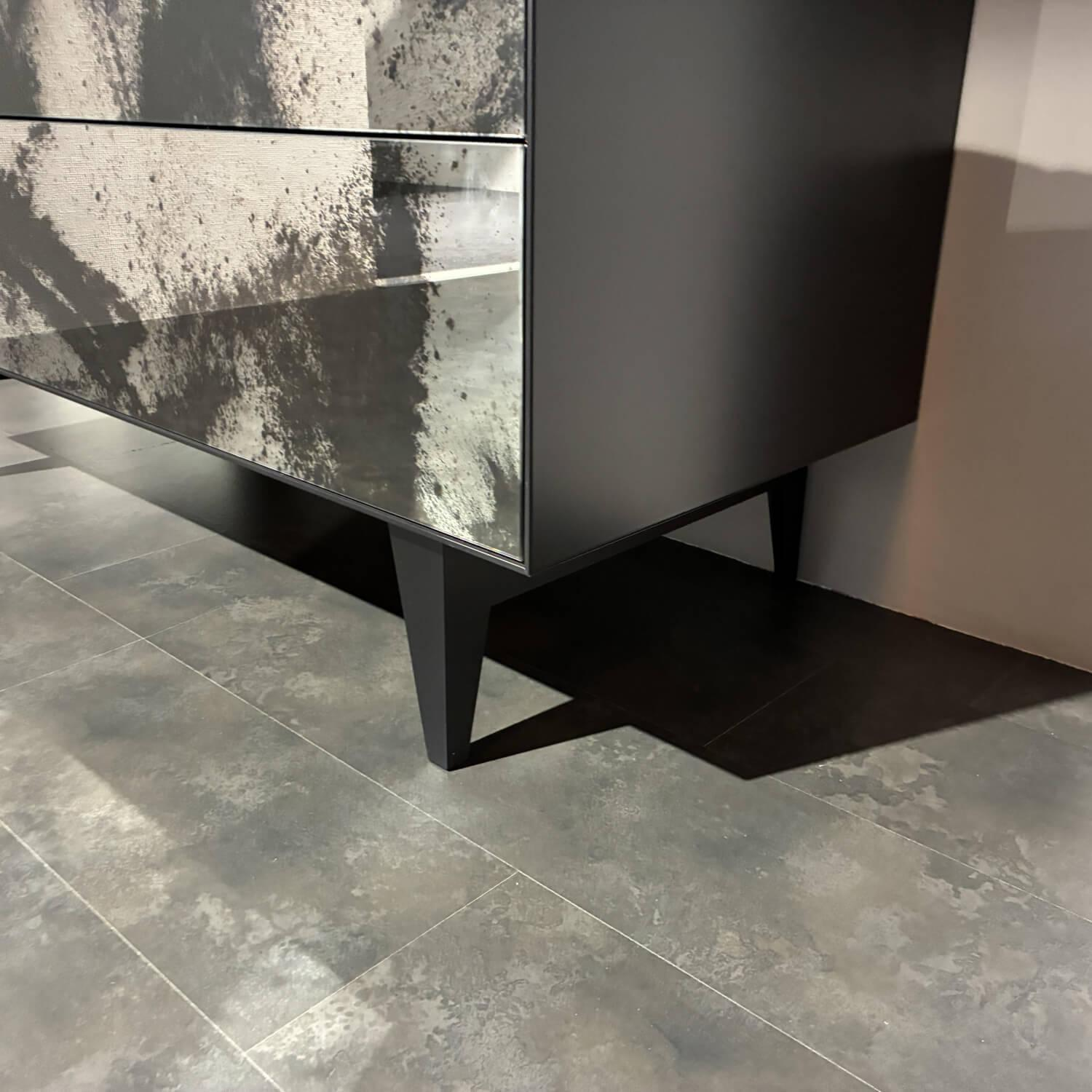 Piure - Highboard Nex Glamour Front Lack Ml02 Luna Silber Schwarz Korpus Und Gestell Mattlack P43 Coal Schwarz - 3