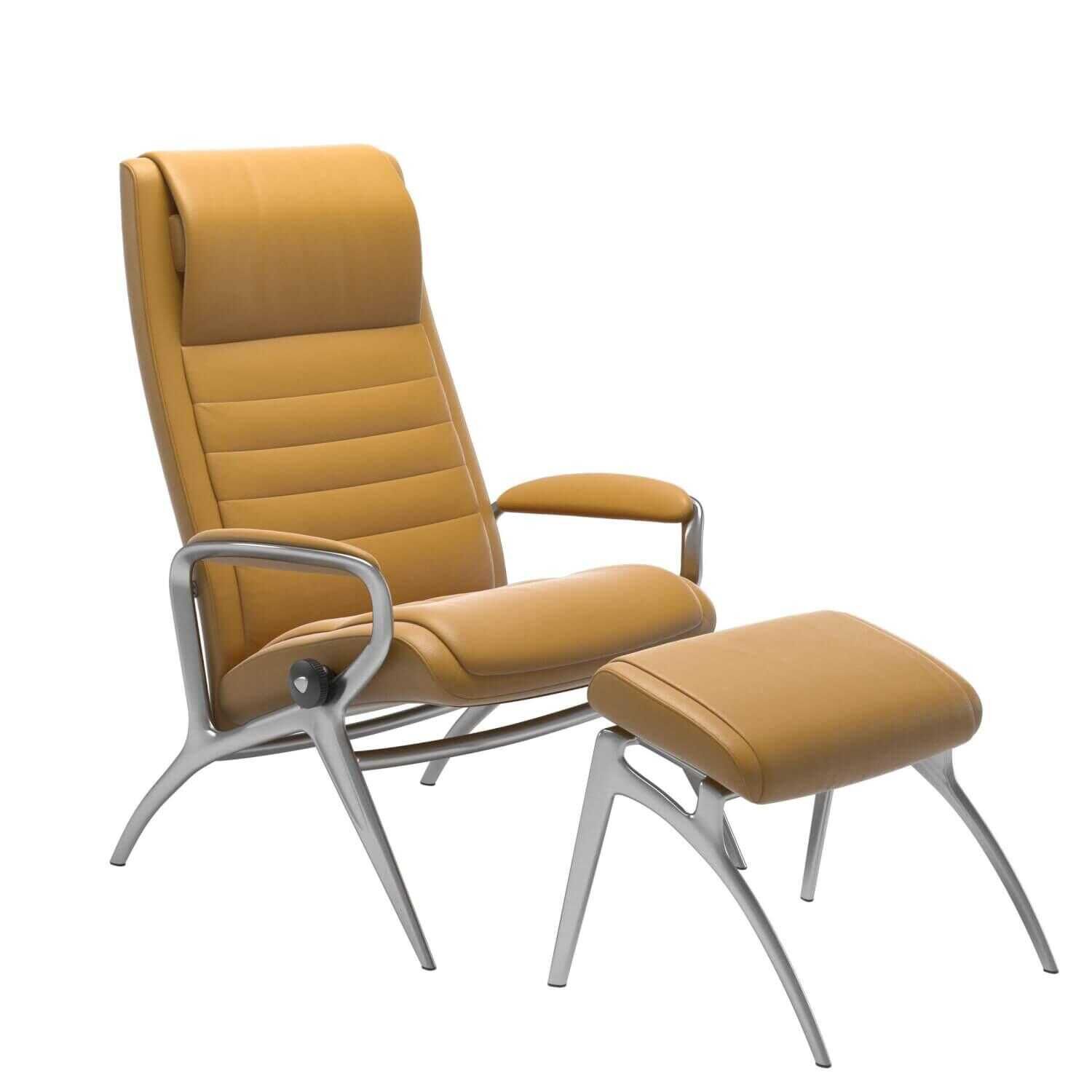 Stressless - Stressless John Einheitsgröße YOU Base Leder Cori Mustard mit Hocker - 1