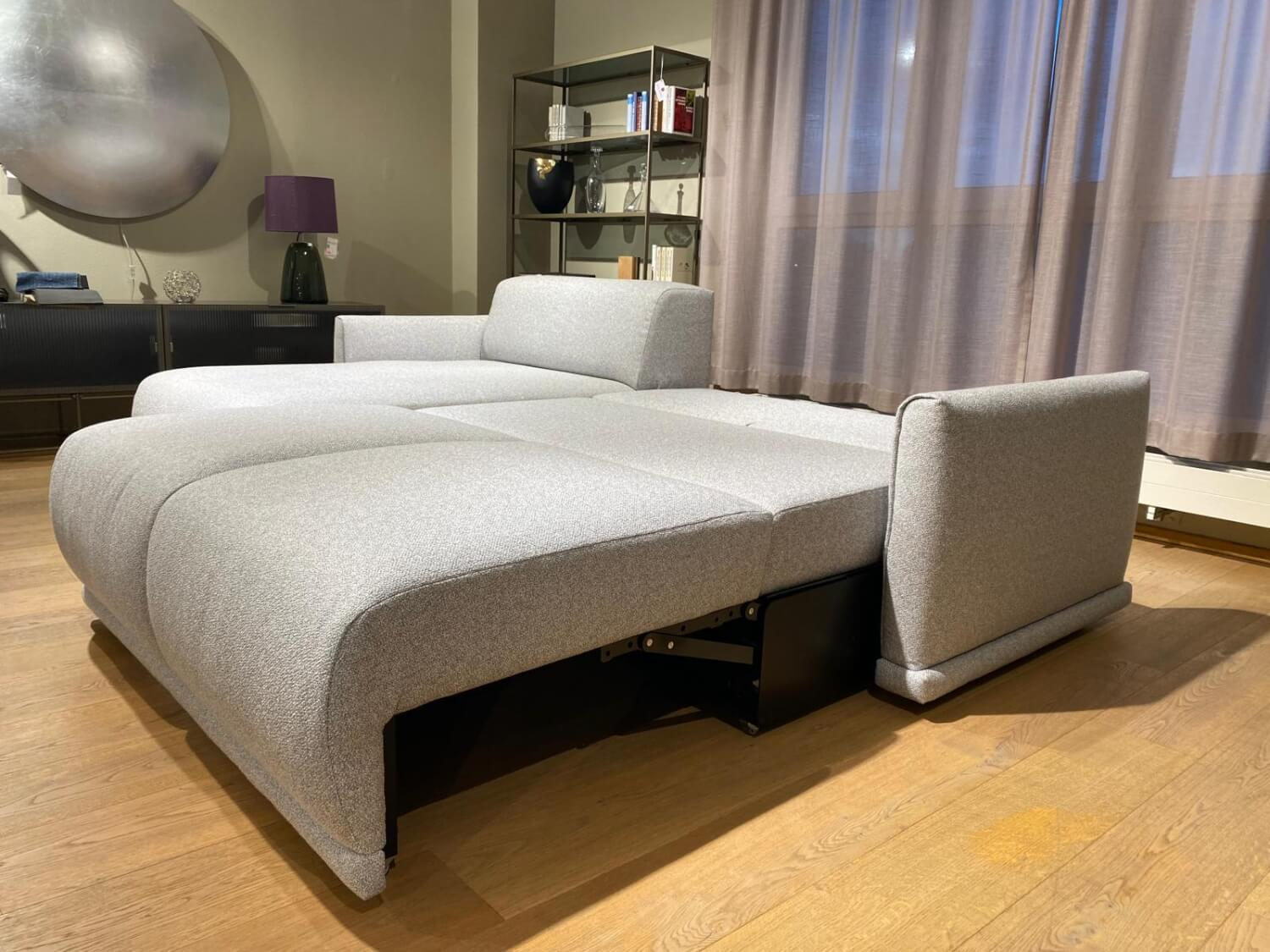 Christine Kröncke - Schlafsofa Bente Stoff 092 Ecrue-Silber Grau mit Verstellfunktion - 4