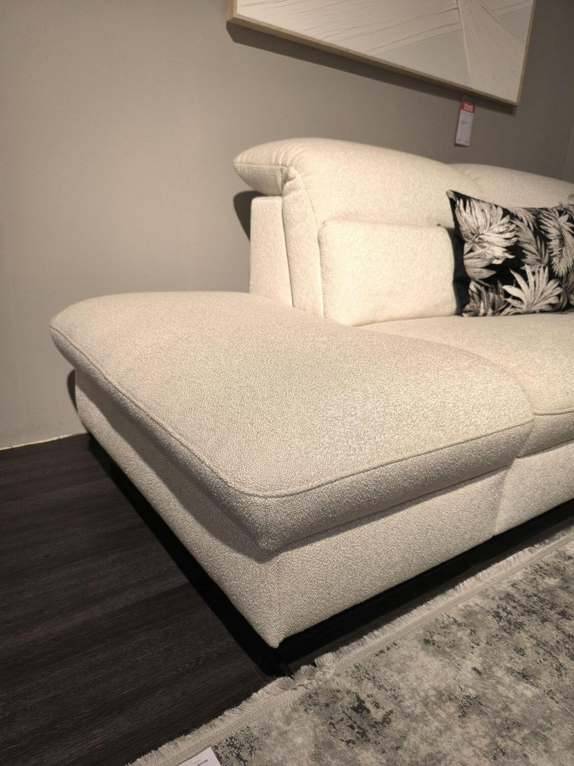 himolla - Ecksofa Spektra Stoff Q2 Loop Basic 20 Weiß Füße Schwarz - 4