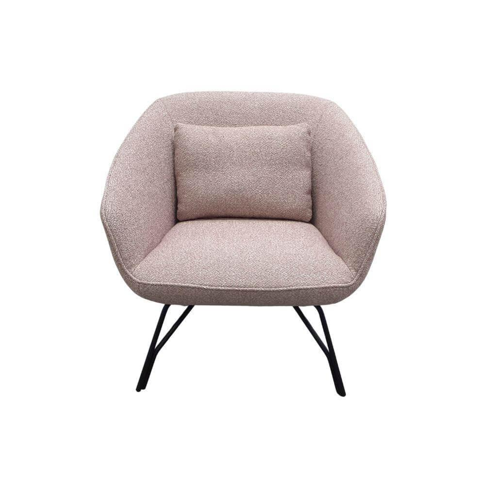 himolla - Sessel 7190 31K11 Stoff 24 Crumble Crocus Rosa Melliert Gestell Metall Anthrazit Pulverbeschichtet Inkl. Kissen - 1