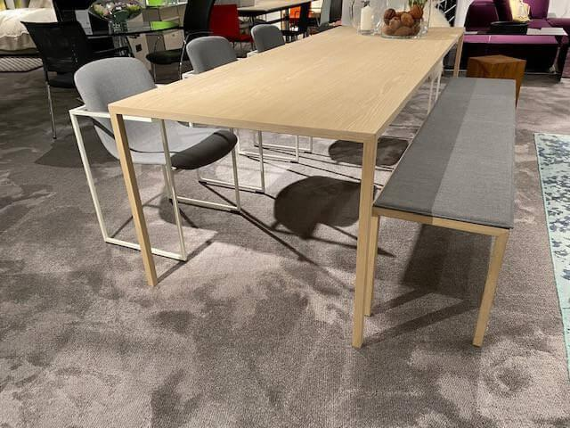 Arco - Essgruppe Slim Und Frame Platte Duramas Semi Massiv Eiche Weiß Geölt Sitzkissen Stoff Grau Gestell Epoxy White Weiß - 4