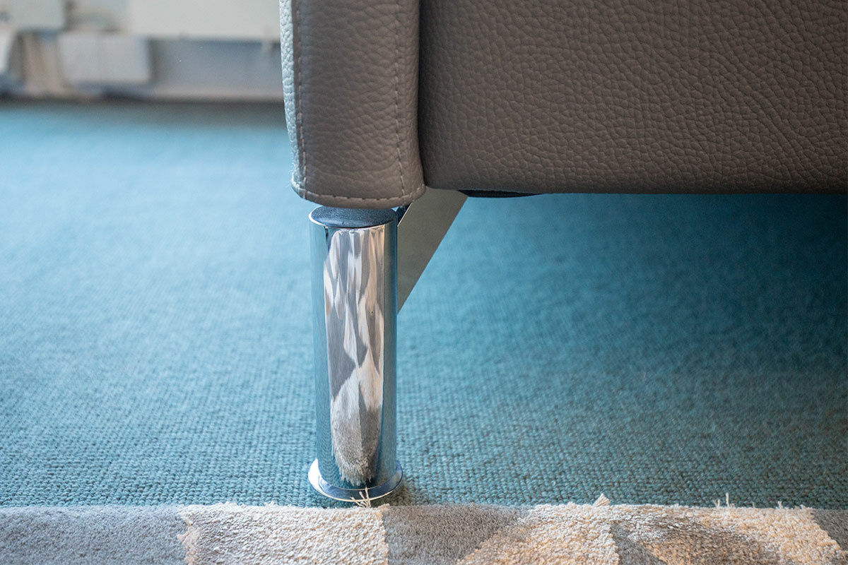 Brühl - Sofa Alba Leder Unit 5423-93 Grau Gestell Metall Verchromt - 6