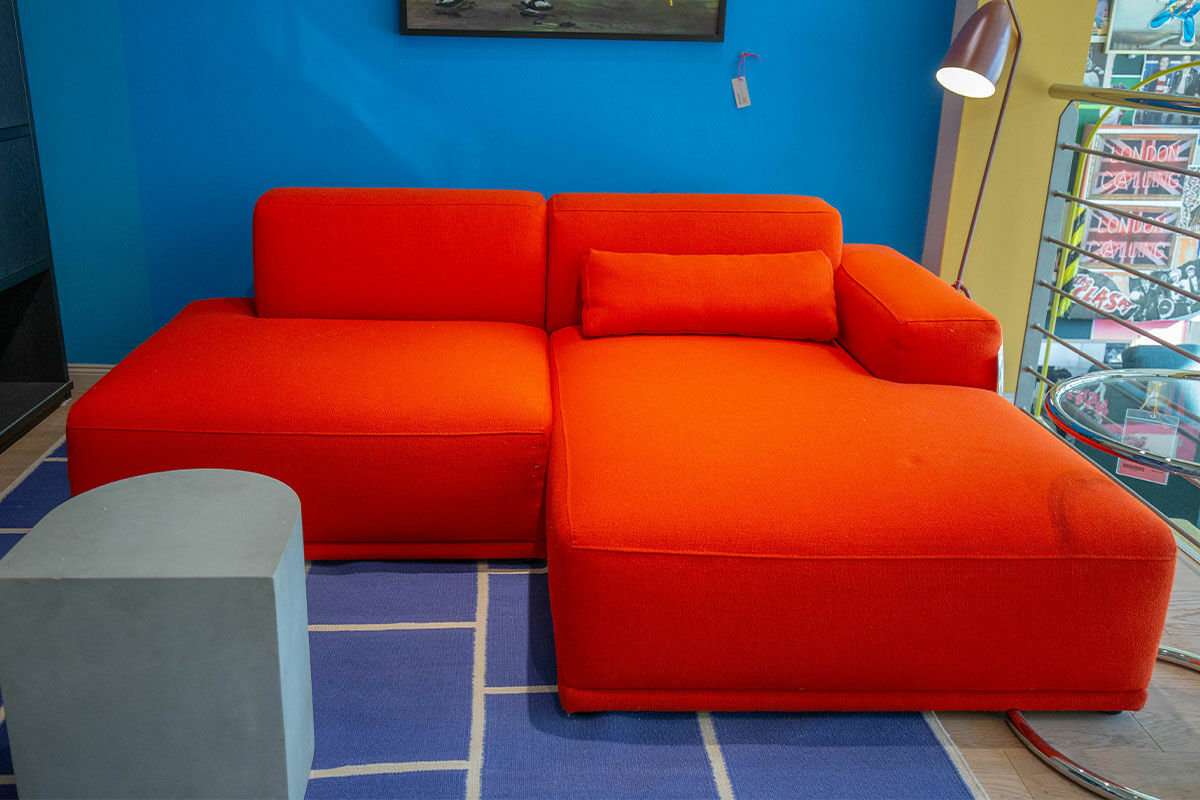 Muuto - Ecksofa Connect Soft Stoff Hallingdal 600 Orange Gestell Eiche mit 1 Spitzkissen - 2