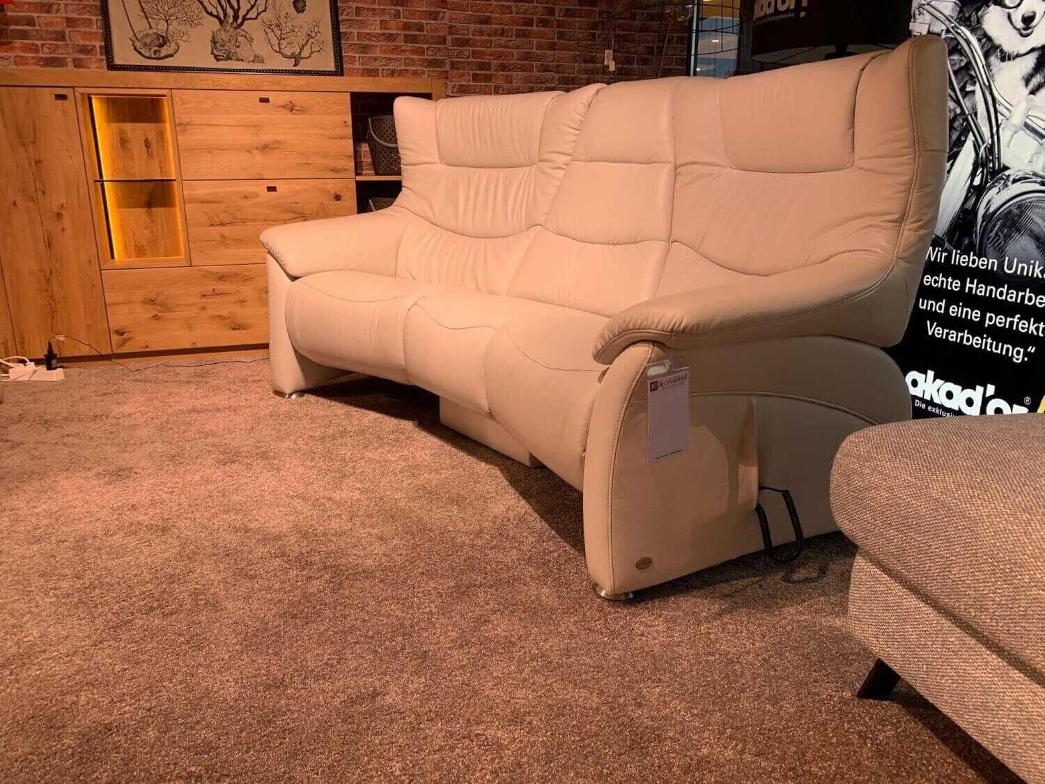 himolla - Garnitur Trapez Leder 24 Longlife Platin Creme 2 Sofas 1 Sessel - 3