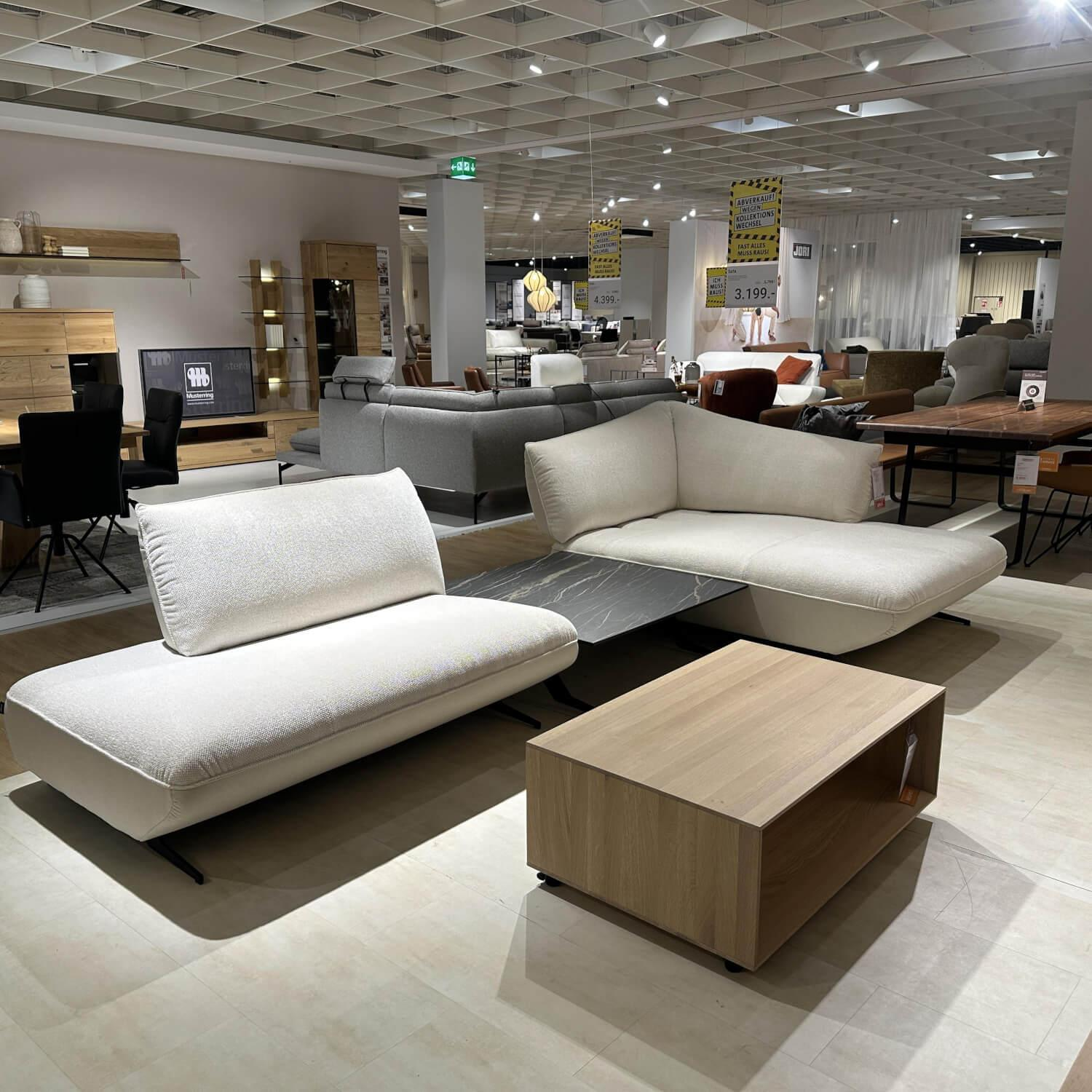 JOOP! - Sofa Living Elements 8169 Stoff JOOPD18 Wolke/ Joop D19 Natur (24) Kufe Anthrazit Pulverbeschichtet - 7