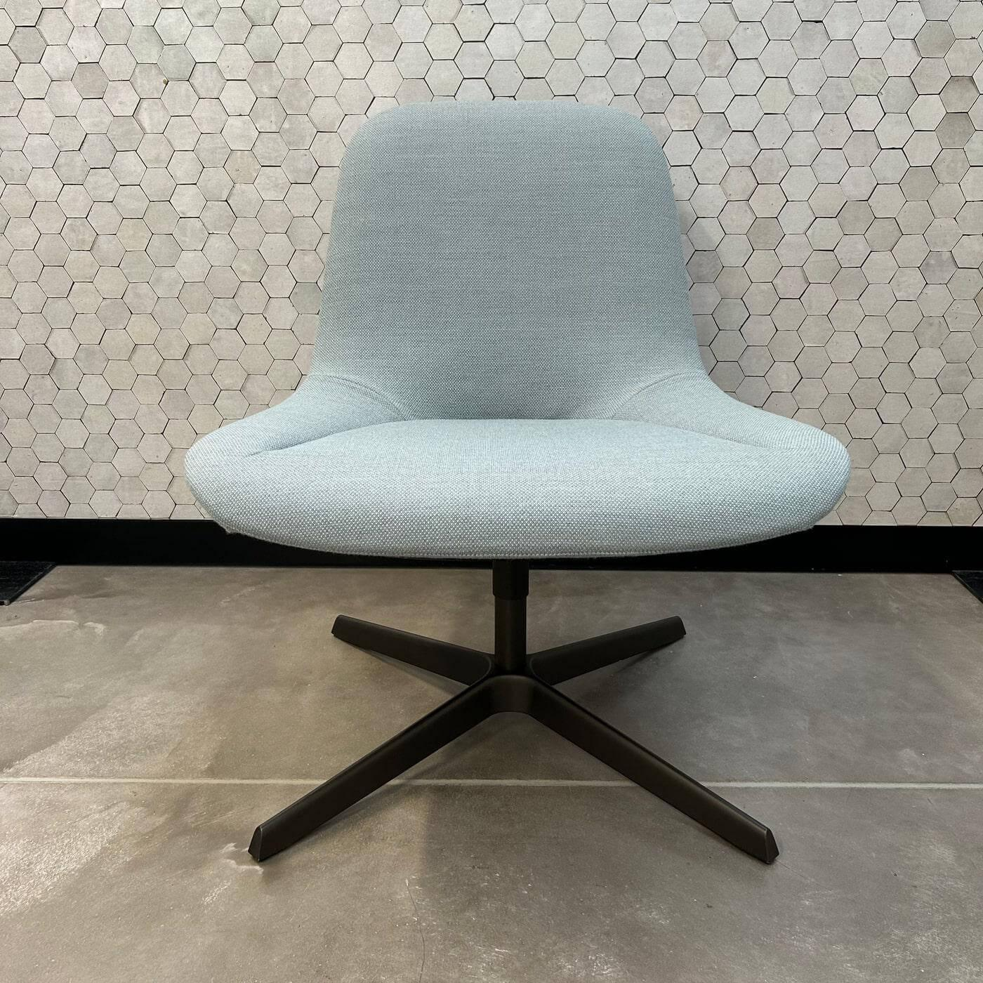 Walter Knoll - Sessel Sheru 346 Stoff Fiord 2 0821 Blau Grau Gestell 4 Fuß Kreuz Bronze Schwarz Matt Pulverbeschichtet - 8