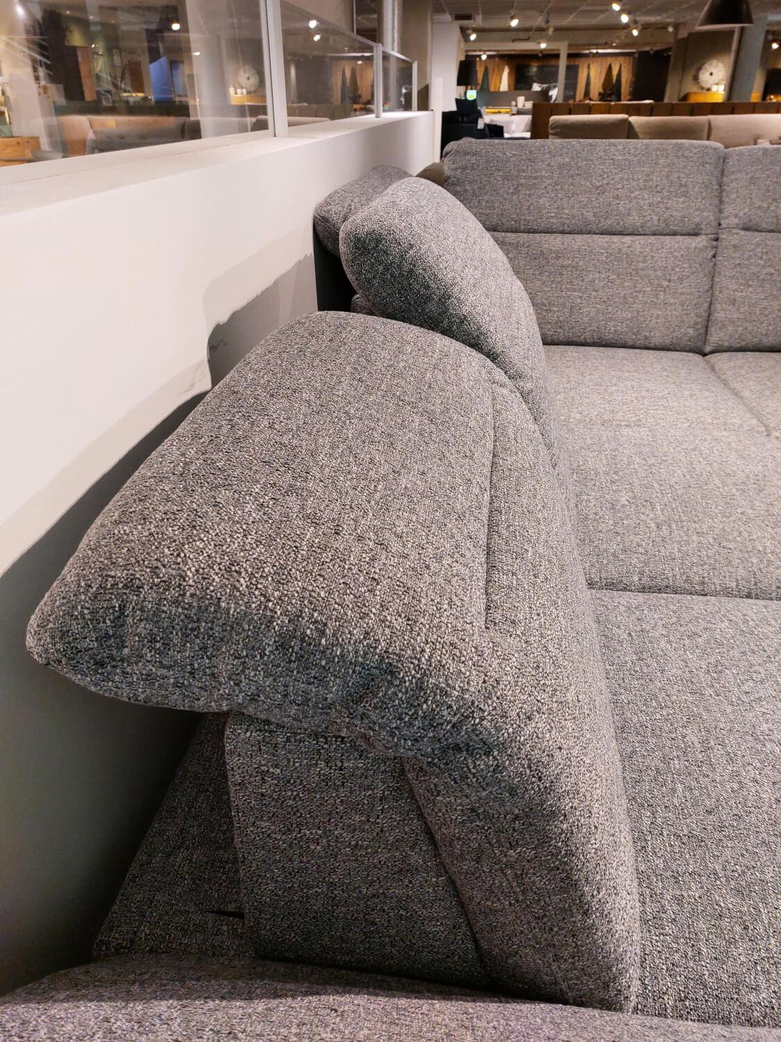 Global - Ecksofa Alegria Stoff Oasis 65 Grey Grau Metallfuß Schwarz Mit Sitztiefen Und Kopfteilverstellung - 5