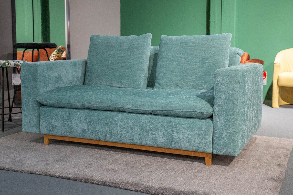Signet - Sofa Isla Stoff Abby Petrol Blau Gestell Eiche Geölt  - 4