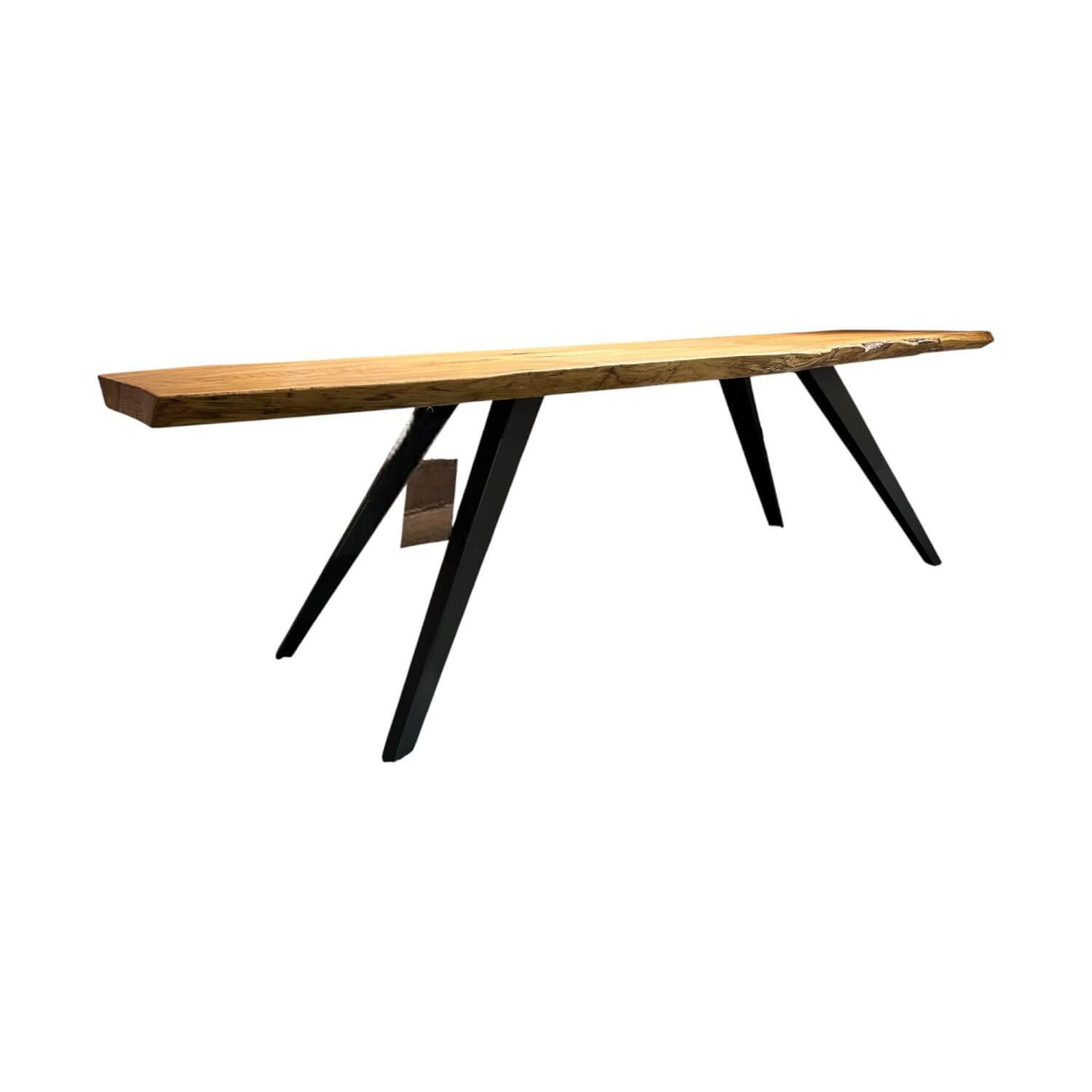 WK Wohnen - Esstisch WK 855 Platte Wildeiche Natur Geölt Gestell Anthrazit Pulverbeschichtet - 1