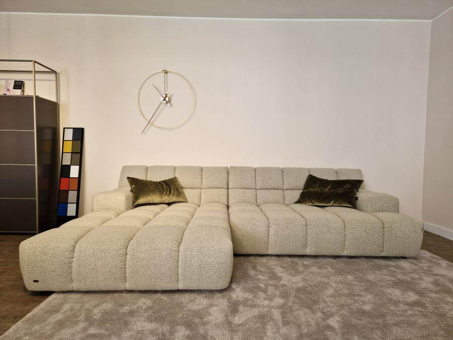 Bretz - Ecksofa Ocean 7 Stoff 65 7249 Jaquard Bouclé Salt And Pepper mit 2 Kissen - 6