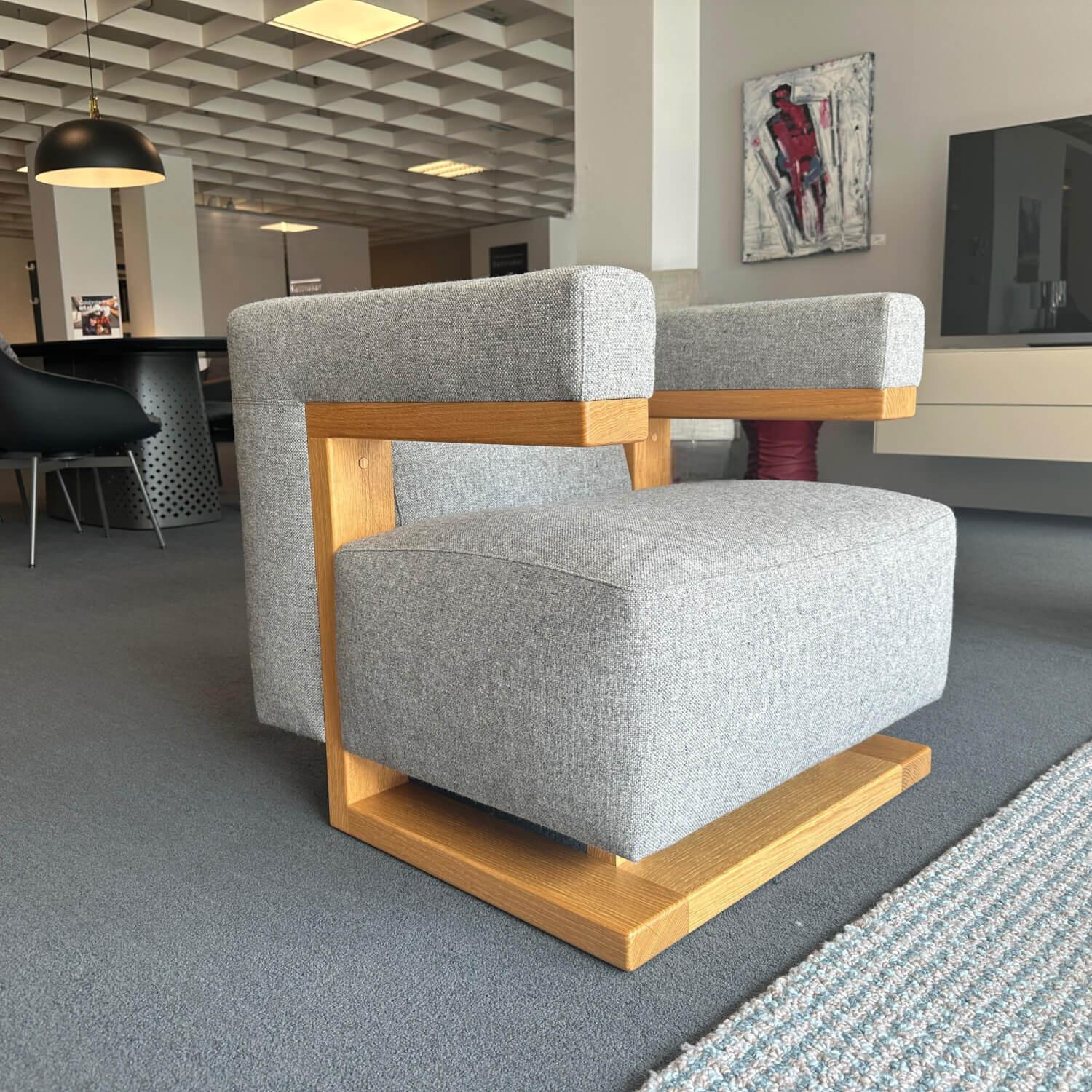 Tecta - Sessel Gropius F51 Stoff Hallingdal 65 130 Grau Gestell Eiche Massiv - 4