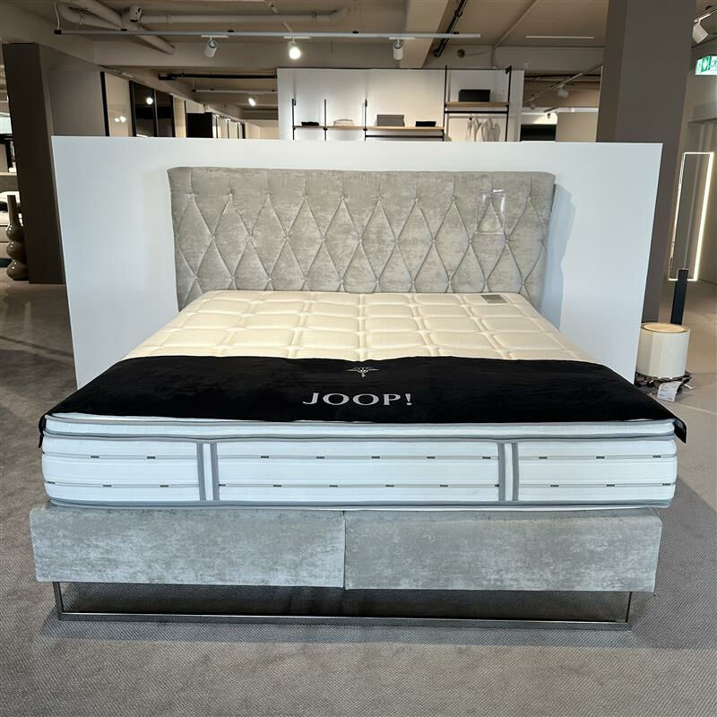 JOOP! - Polsterbett Cubic Chesterfield Stoff Grau Gestell Chrom - 4