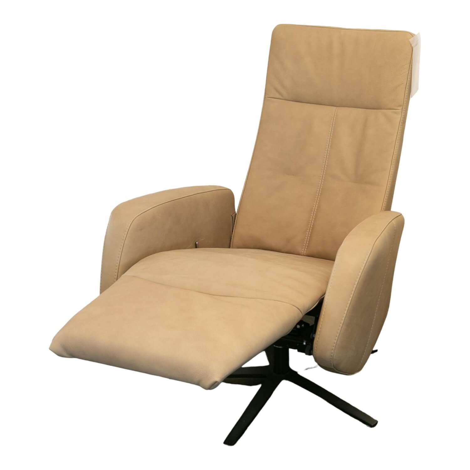 Sitting Vision - Relax armchair NX 329 Cover leather Rancho Beige Cream Cross base 87 Black With backrest adjustment - 1