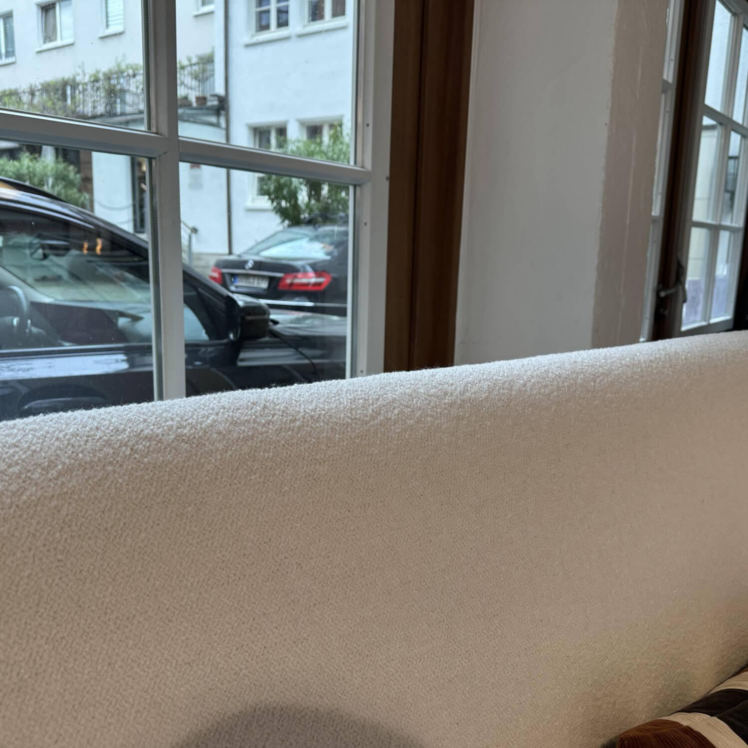 Ligne Roset - Bett Desdemone Stoff Capa Ecru Beige Gestell Stahl Anthrazit Mit Matratze - 3