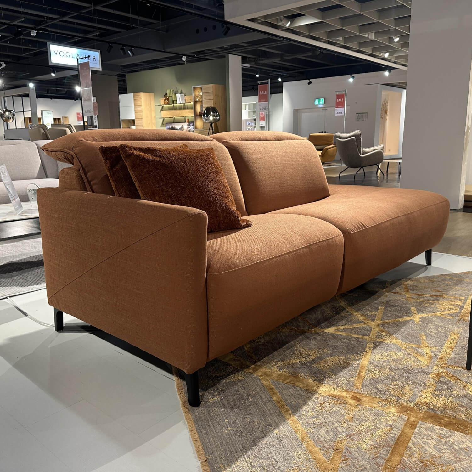 Mondo - Sofa Ensemble Sallin Stoff  Nevio Cognac Füße Schwarz - 4