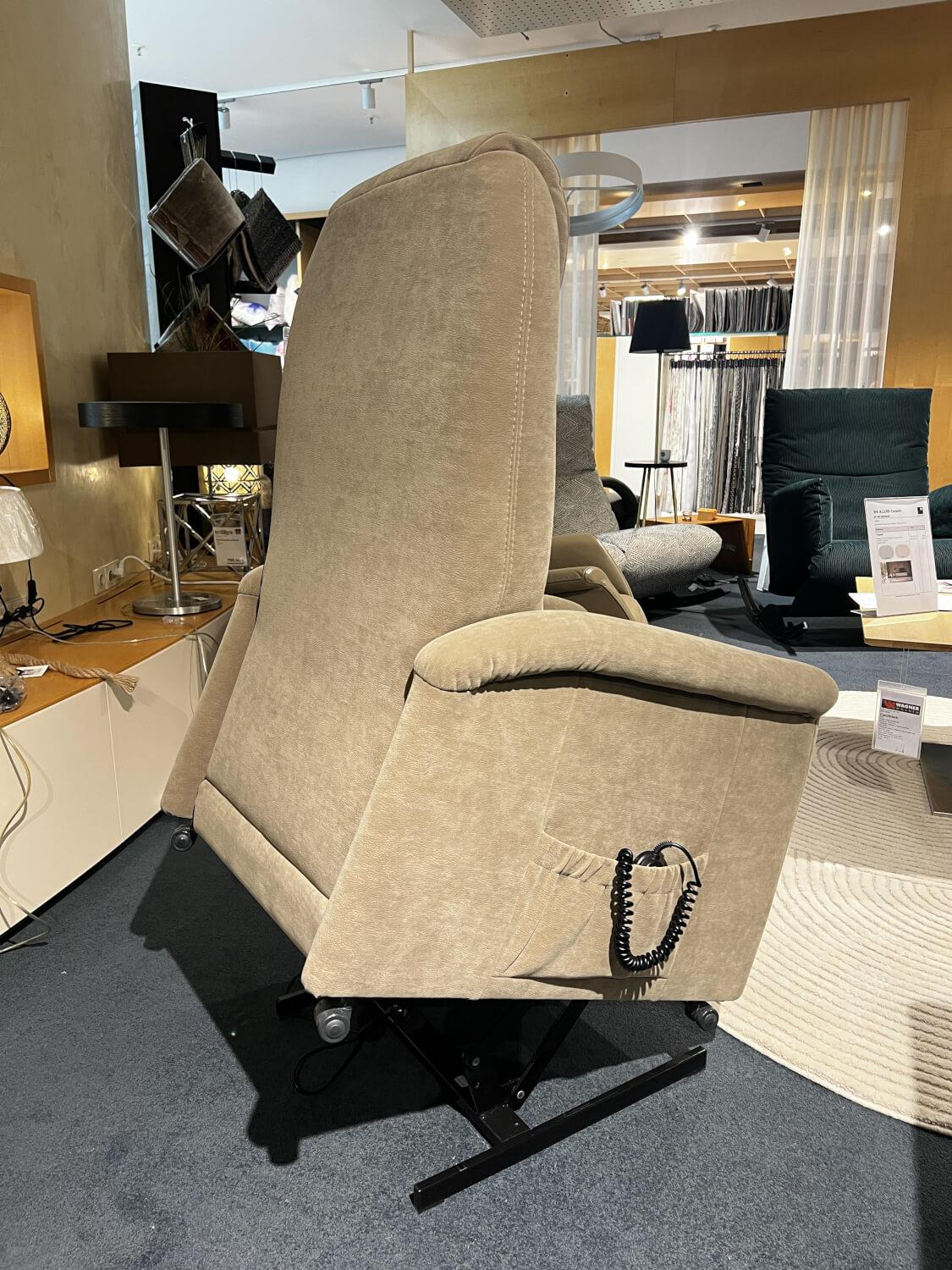 himolla - Sessel Mainz Stoff Nuvano Schlamm Beige Grau Gestell Motorisch Mit Aufstehhilfe - 5