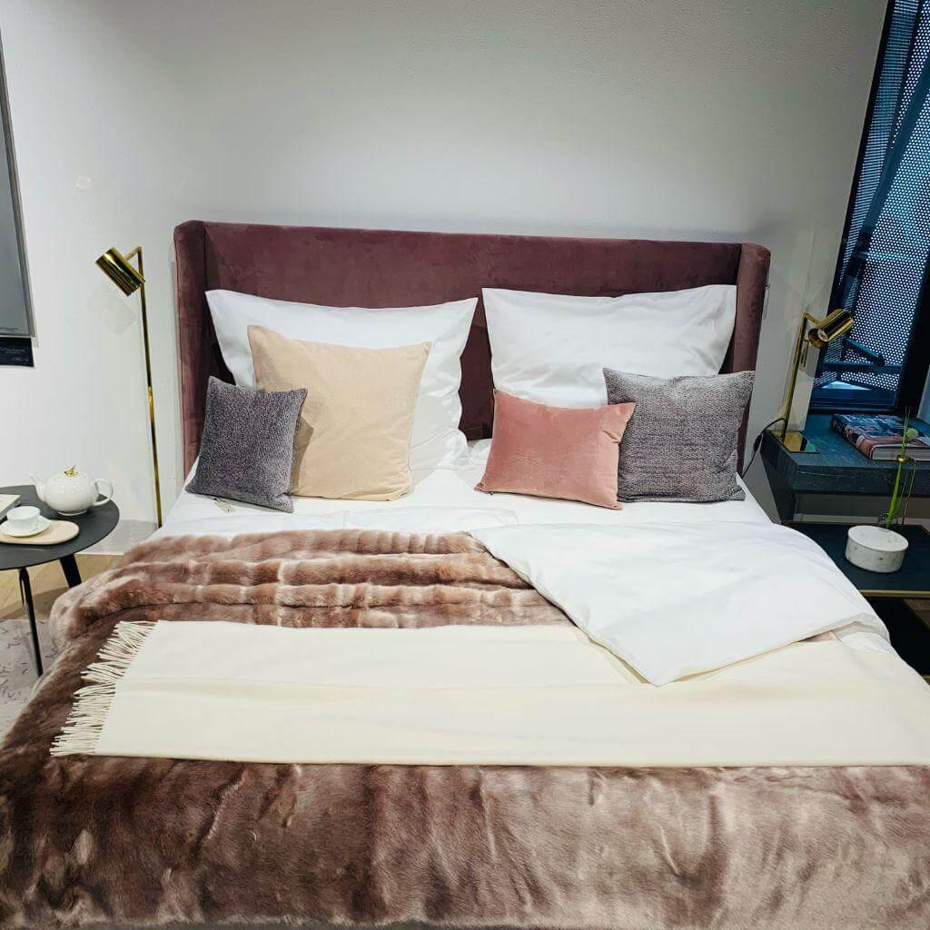 Beluga - Boxspringbett Sportage Stoff Sweet 011 Violett Füße Alu Schwarz Matt Inkl. Matratzen - 6