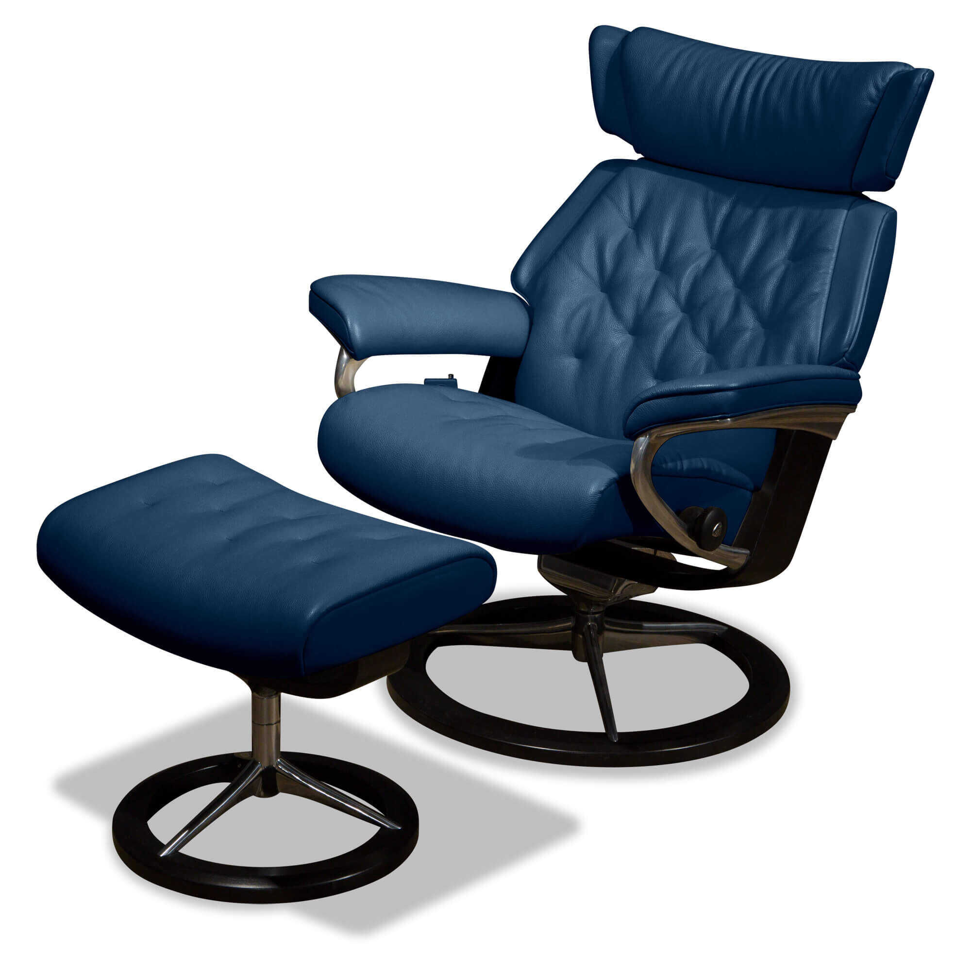 039-02-230_HOHMANN_5D_48585b1940390b4e55b20b9217e870 Stressless - Sessel Skyline M Leder Blau Cori Signature mit Hocker - 1