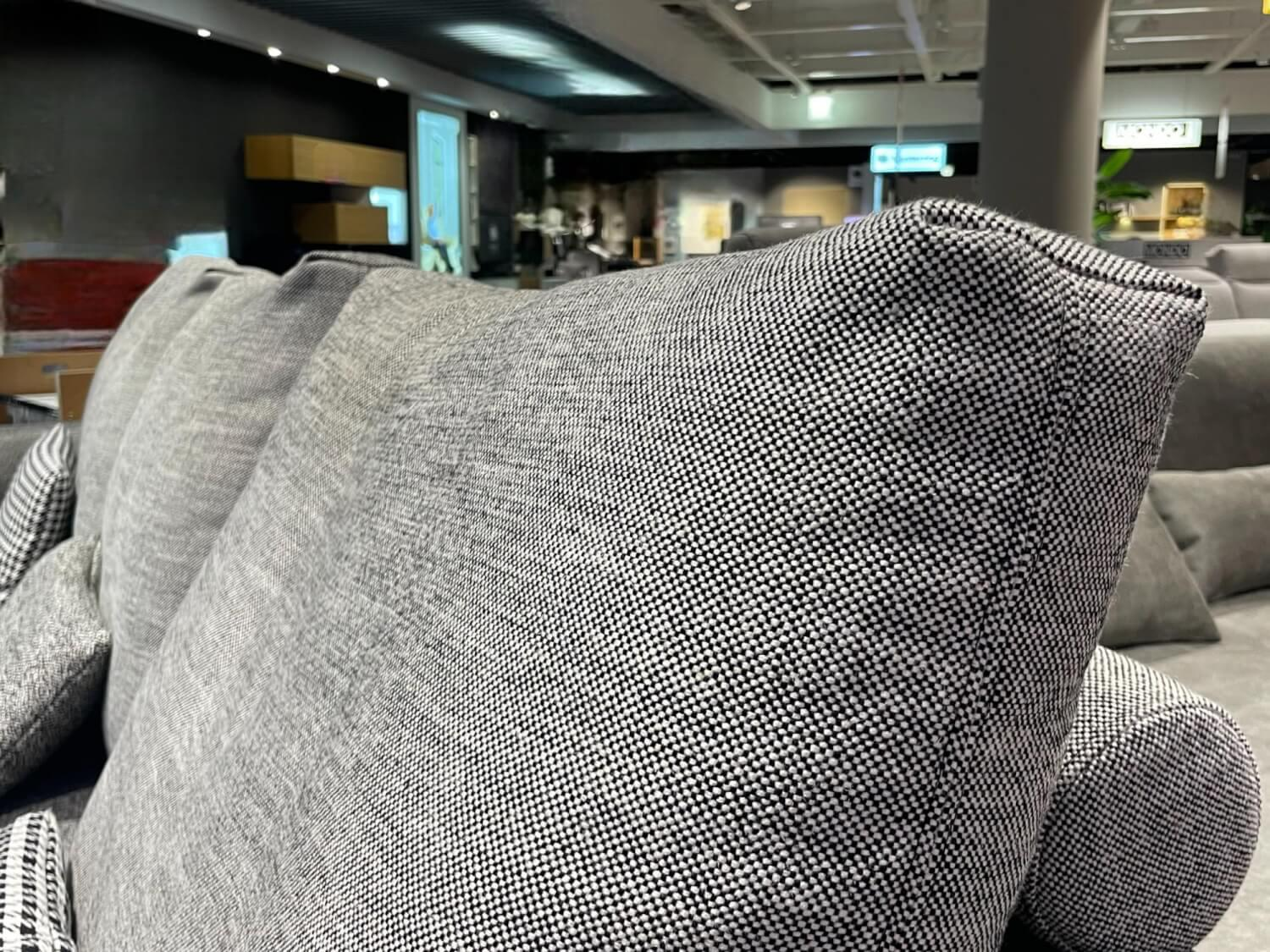 Rolf Benz - Ecksofa Nuvola Stoff 17 100 Dunkel Schwarz Weiß Gemustert Aluminiumgußfuß Lackiert RAL9017 Verkehrsschwarz Schwarz - 8