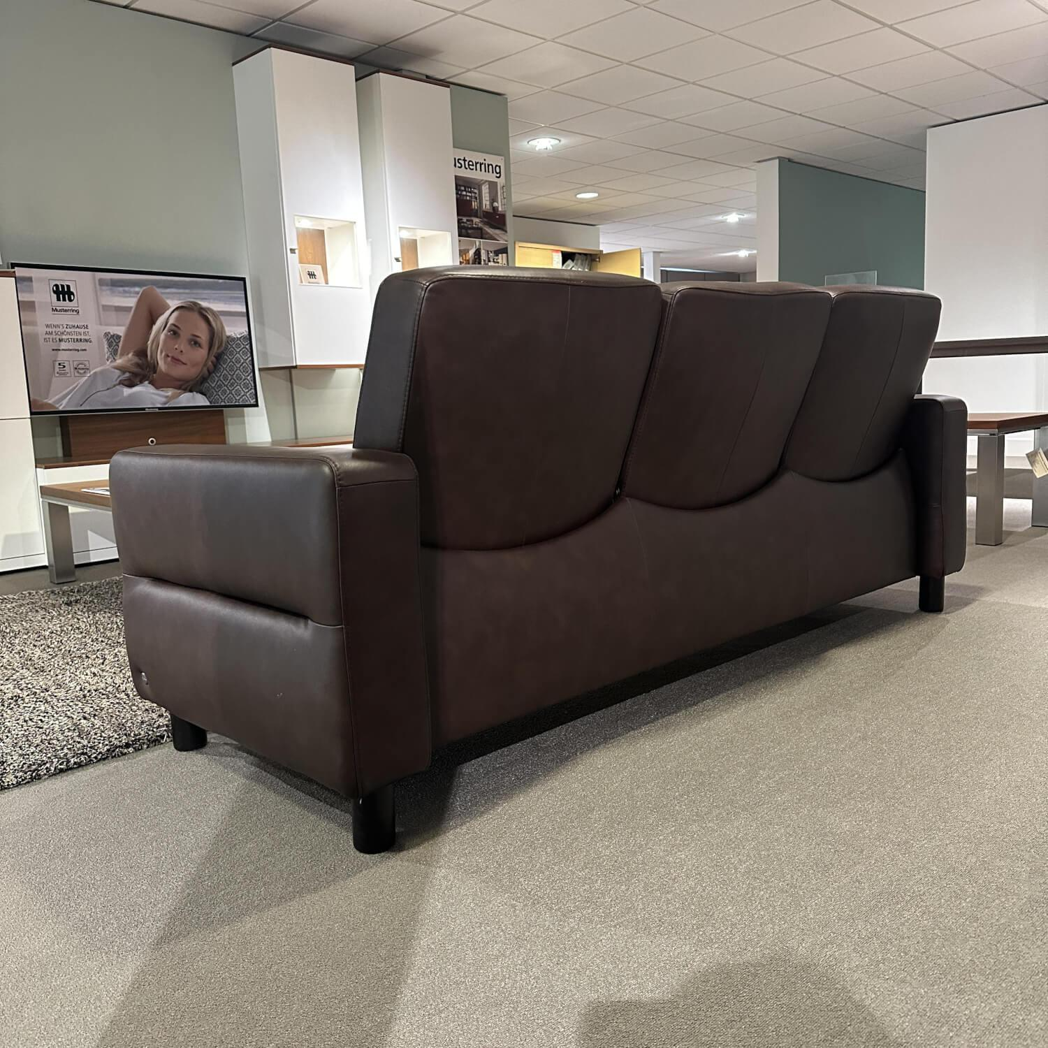 Stressless - Sofa Wave Bezug Leder Paloma Braun Holzfüße Schwarz Gebeizt - 6