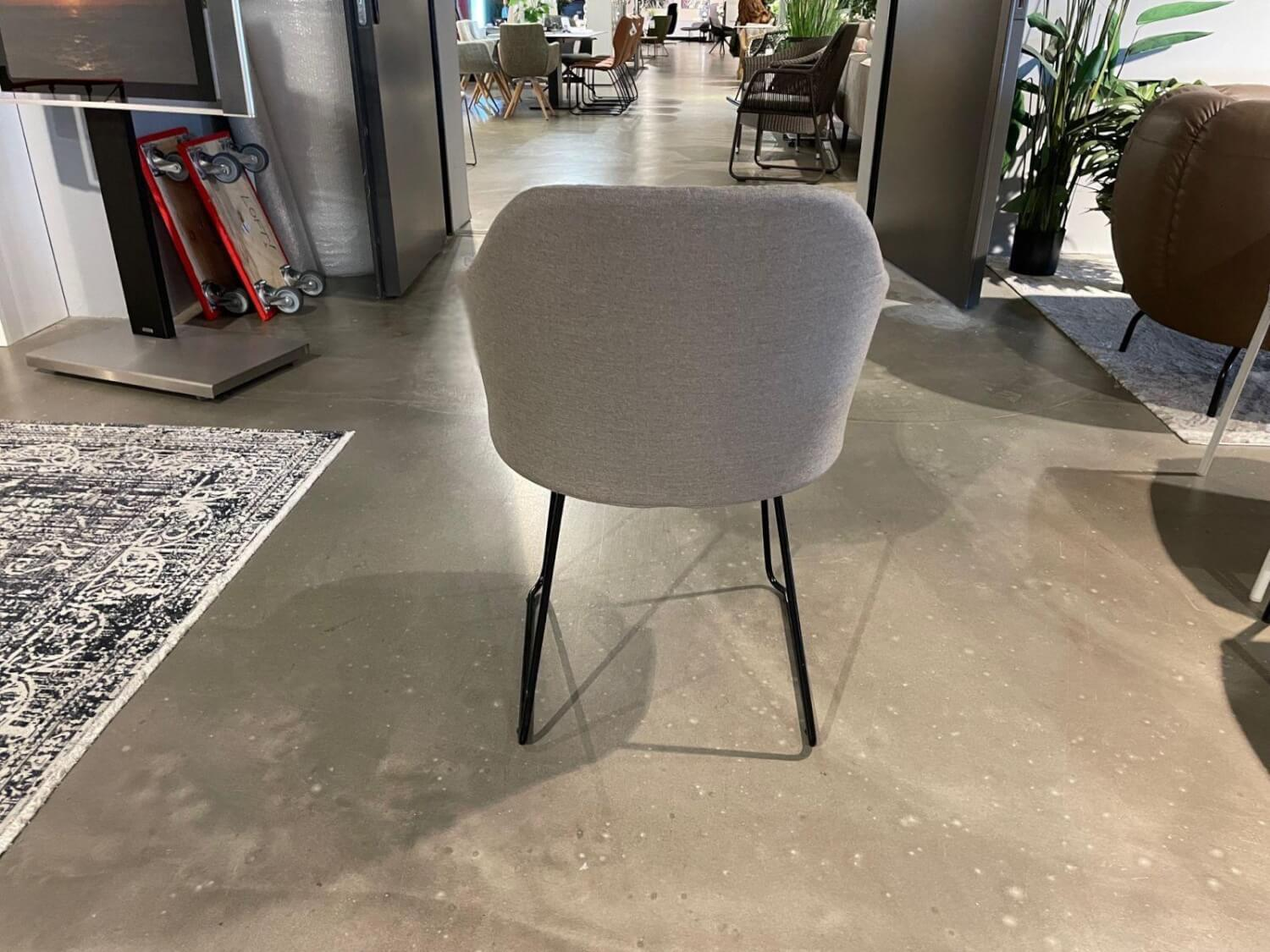 Cane Line - 4er-Set Stuhl Choice Stoff Cane Line Natté Taupe Grau Schale Polypropylen Schwarz Gestell Kufe Stahl Black Schwarz Warmverzinkt - 3