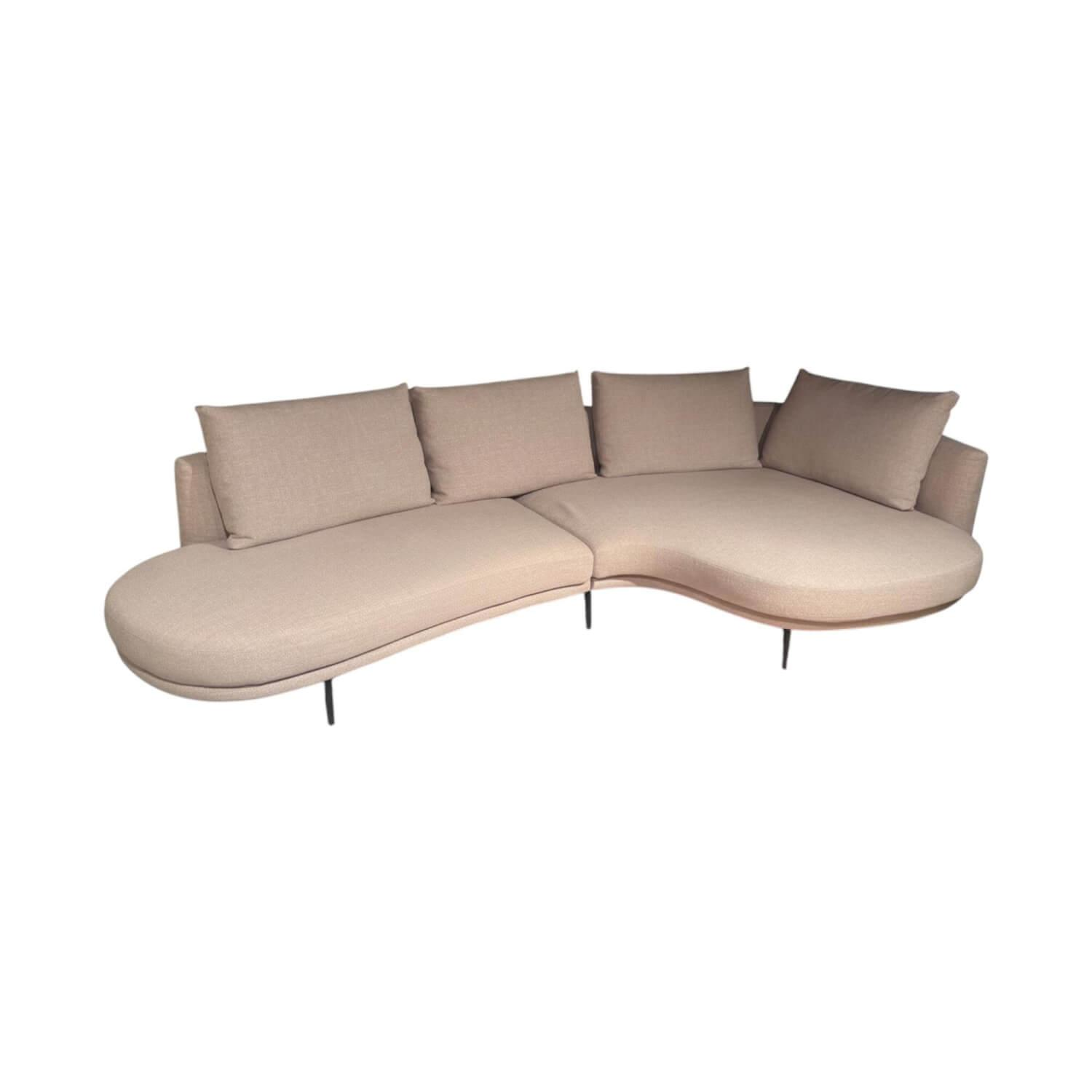 Walter Knoll - Ecksofa Maaru Stoff Gaia 7889 Champagne Beige Gestell Metall Matt Schwarz Pulverbeschichtet Inklusive Kissen - 1