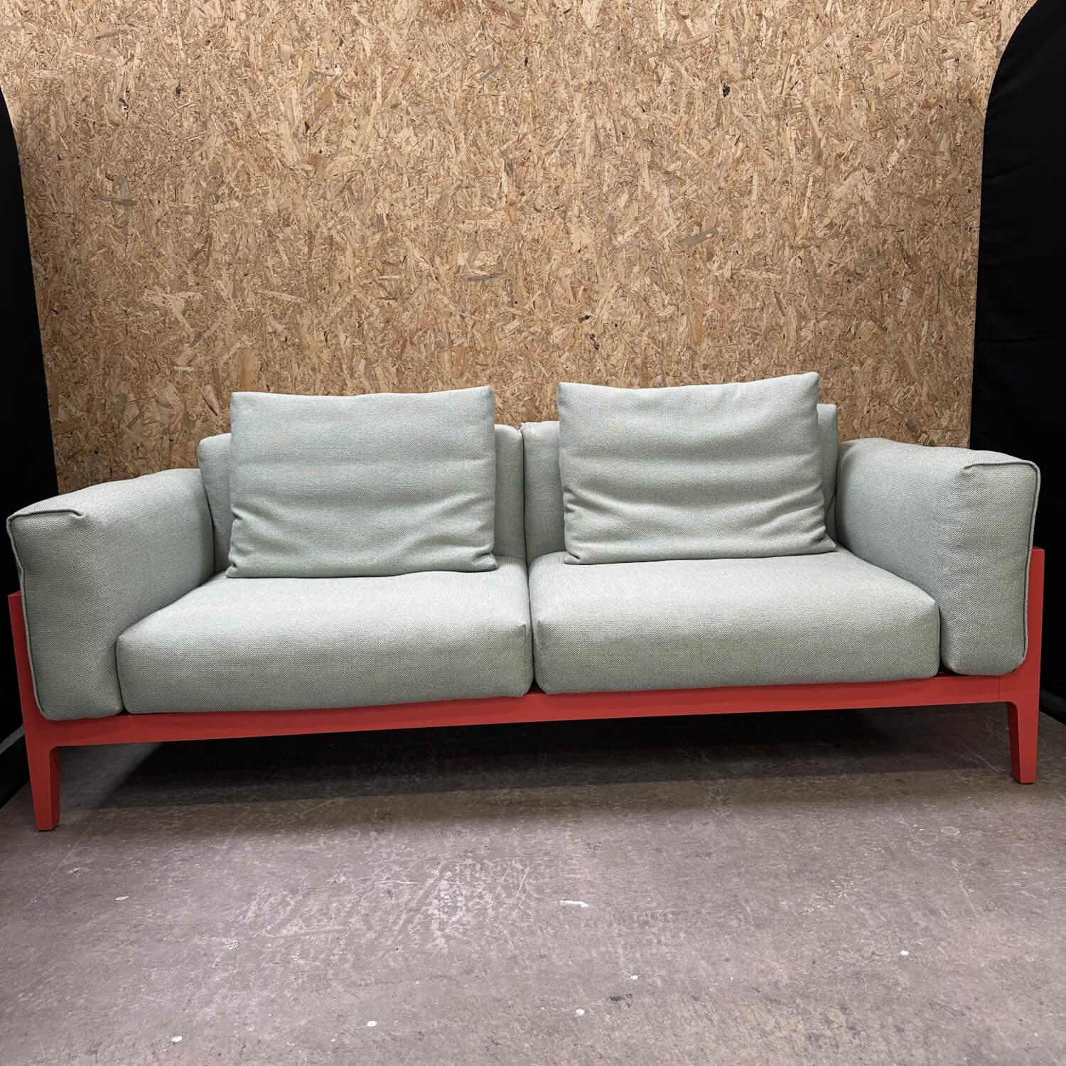COR - Sofa Elm 22233 Stoff 10077 Hellgrün Gestell Massivholz Lackiert Flamingo Pink Rot - 7