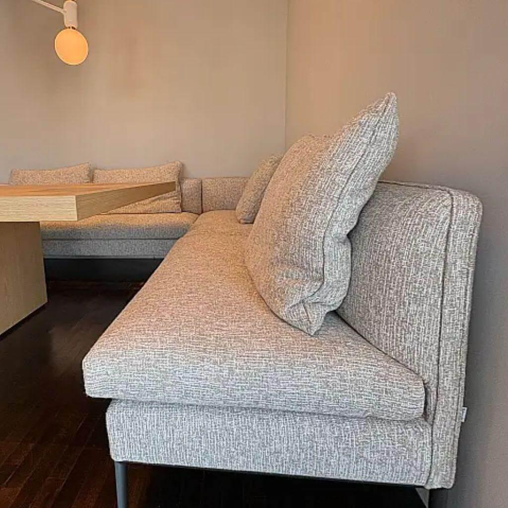 Molteni & C - Ecksofa Paul Stoff WI226 William Seil Beige Gestell Metall Zinnfarbig Anthrazit - 2