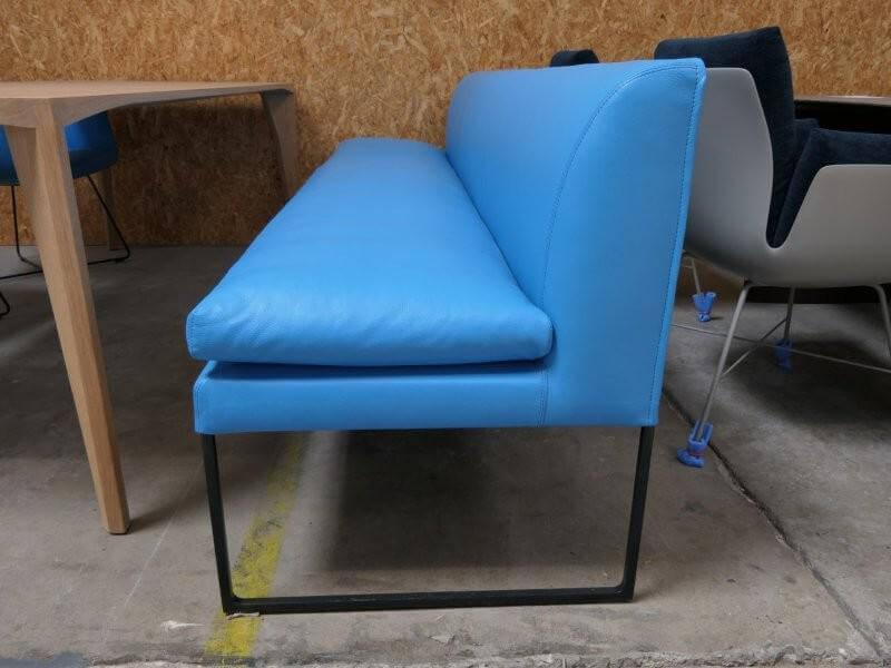 COR - Esszimmergruppe Stuhl Jalis Bank Mell Leder 109 Napoli 5858 Petrol Blau Gestell Schwarz  Tisch Delta Eiche Massiv - 4