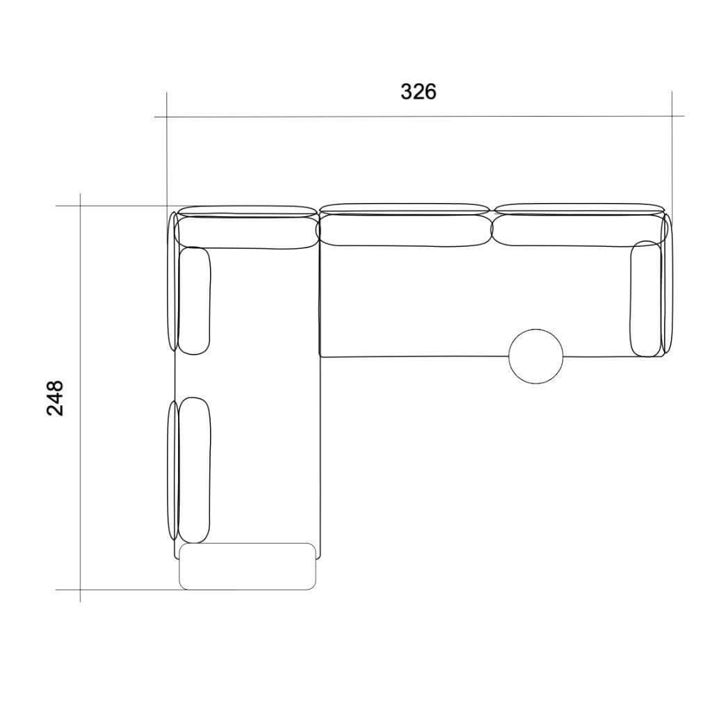 Vitra - Ecksofa Anagram Stoff Dedar A Perfekt Flower Tegola Rot Gestell Dunkel Bordeaux Pulverbeschichtet Inkl. 2x Anstecktisch Eiche Natur - 5
