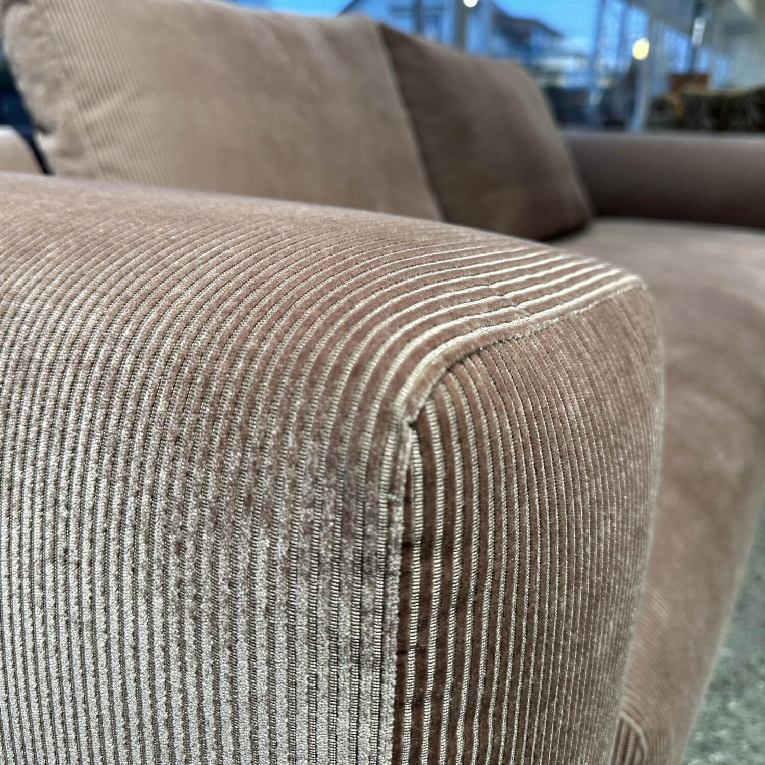 COR - Sofa Moss fabric 9075 old rose pink foot chrome-plated with stool - 4