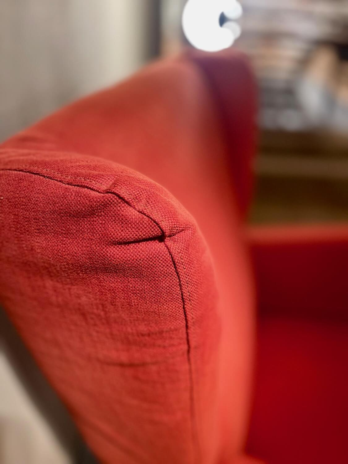 Contur - Sessel Sergio Stoff Chenille Terracotta Rot Inklusive Hocker - 5