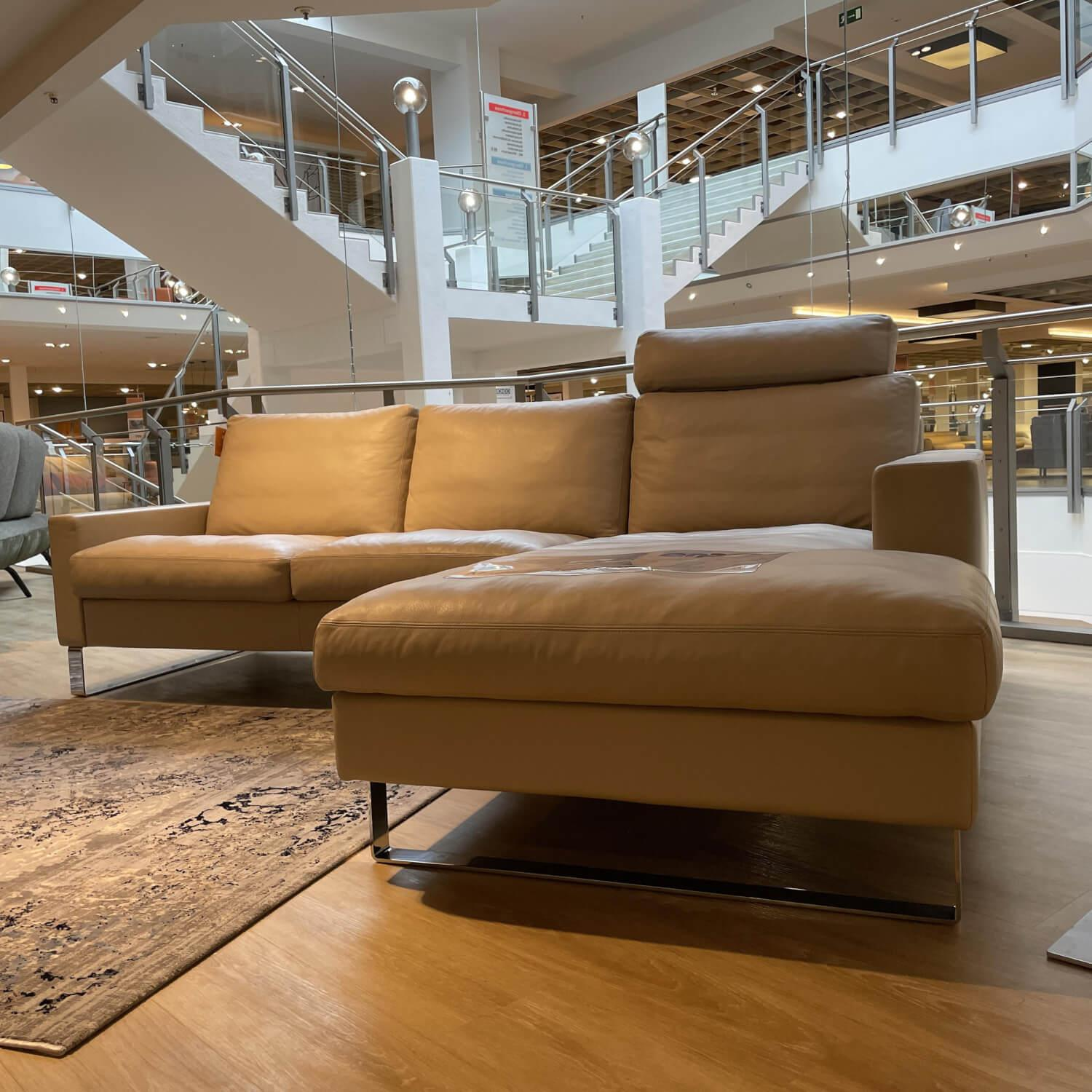 Erpo - Eckgarnitur Classics 500 Leder 42.210 42 Pearl Kufen Metall Hochglanz - 4