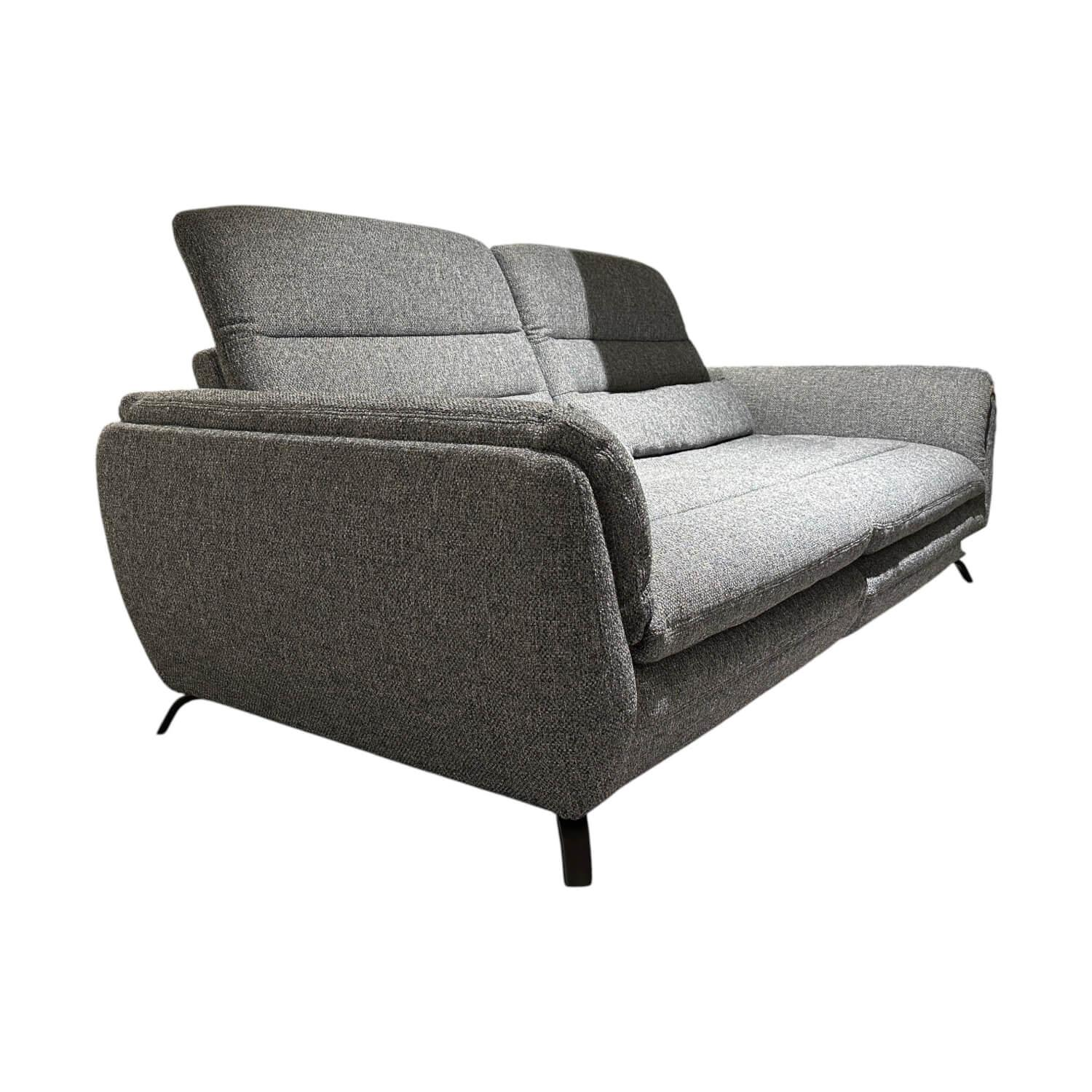 Poco - Sofa Mega Liv'in Stresa Stoff Jazz 45 Grey Grau Füße Metall Schwarz Matt Inklusive Kissen Und Kopfteilverstellung - 1