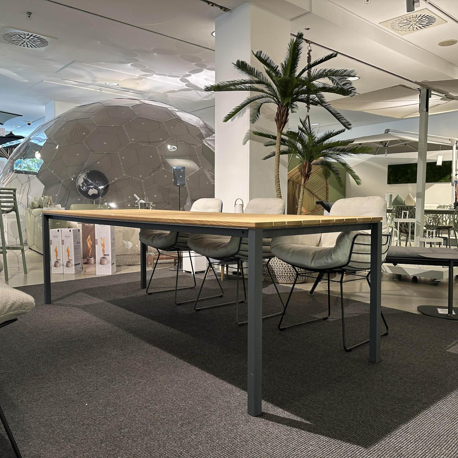 Janua - Outdoortisch S600 Platte Akazie Gestell Schiefergrau Schwarz Pulverbeschichtet - 2