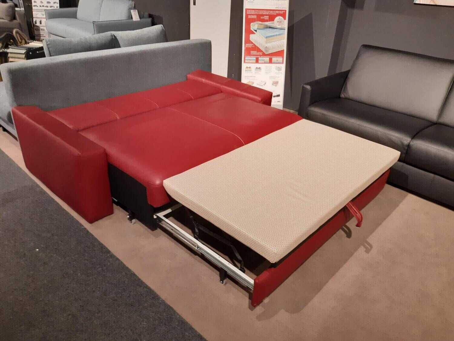 Bali - Schlafsofa Flexa Leder 24-5050 Bordeaux Rot - 5