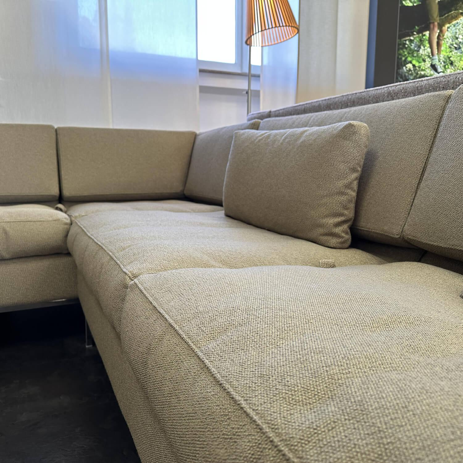 Brühl - Ecksofa Tomo Soft Stoff 3677 020 Grau Braun Füße Metall Glänzend Verchromt Mit Verstellbaren Rückenlehnen - 5