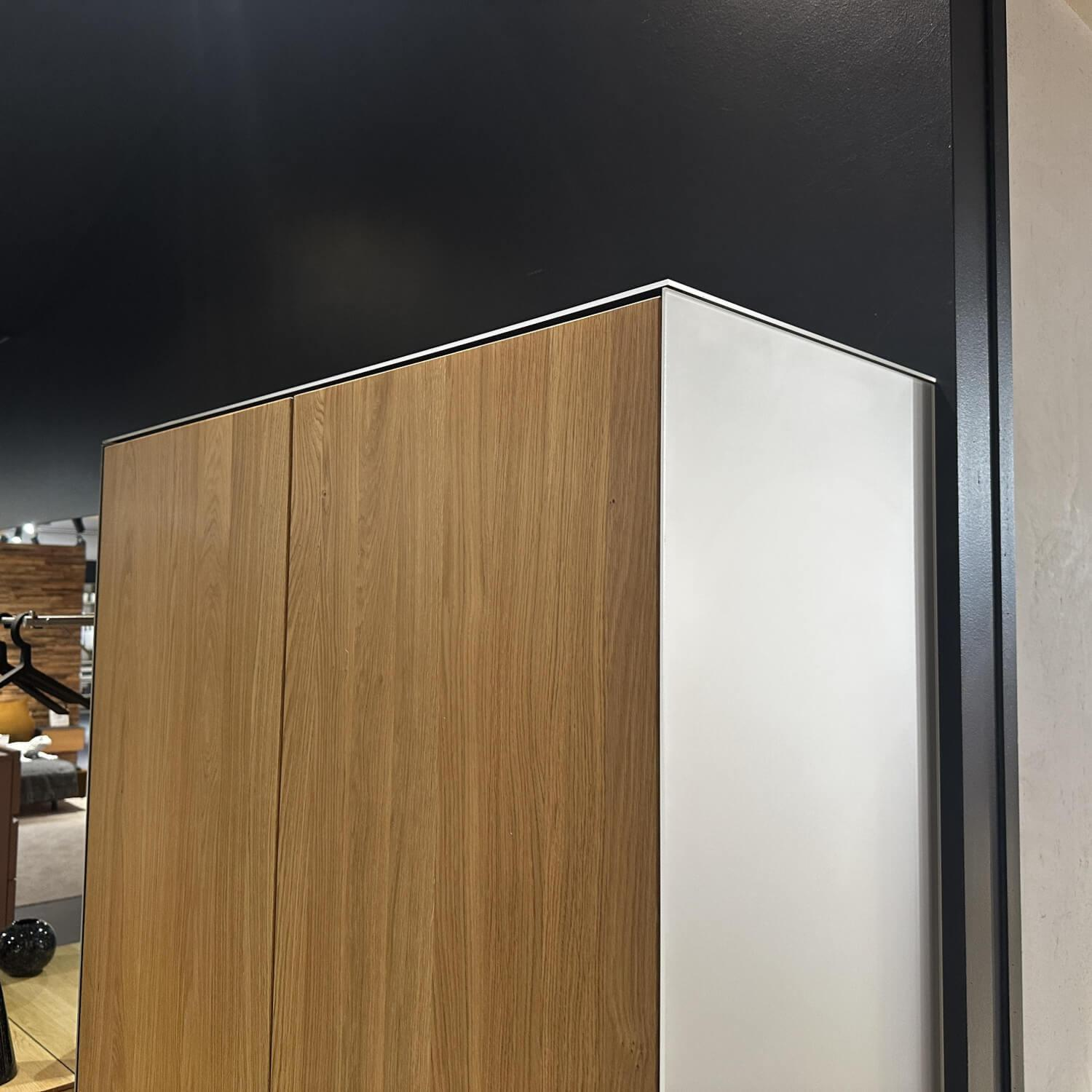 Team 7 - Garderobe Eiche Naturöl Und Glas Pearl Weiß Inklusive 4 Schuhfächer Aus Holz - 2