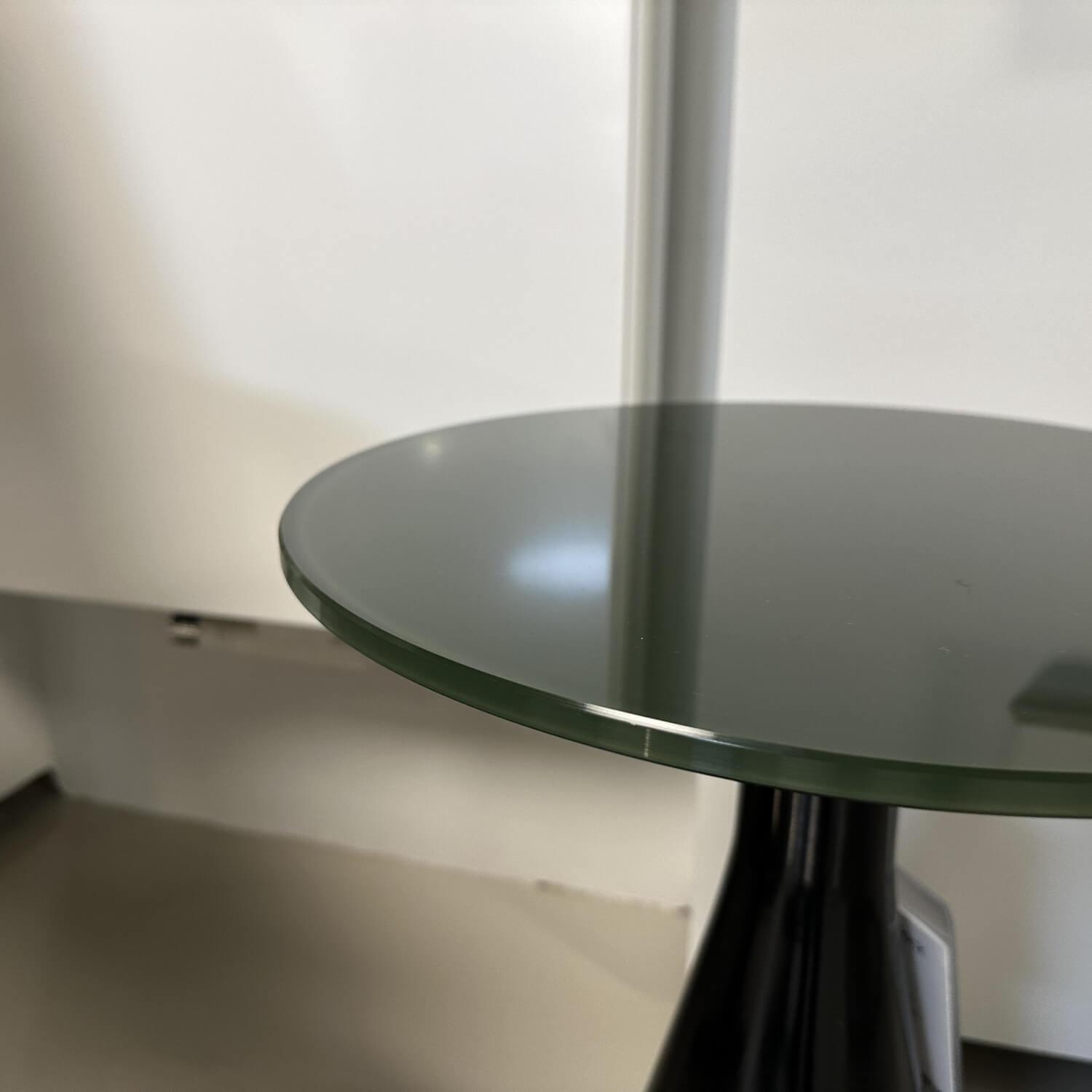 IP Design - Beistelltisch Roxy Fuß Holz Lackiert Tiefschwarz RAL 9005 Platte Glas Lackiert Flaschengrün - 5