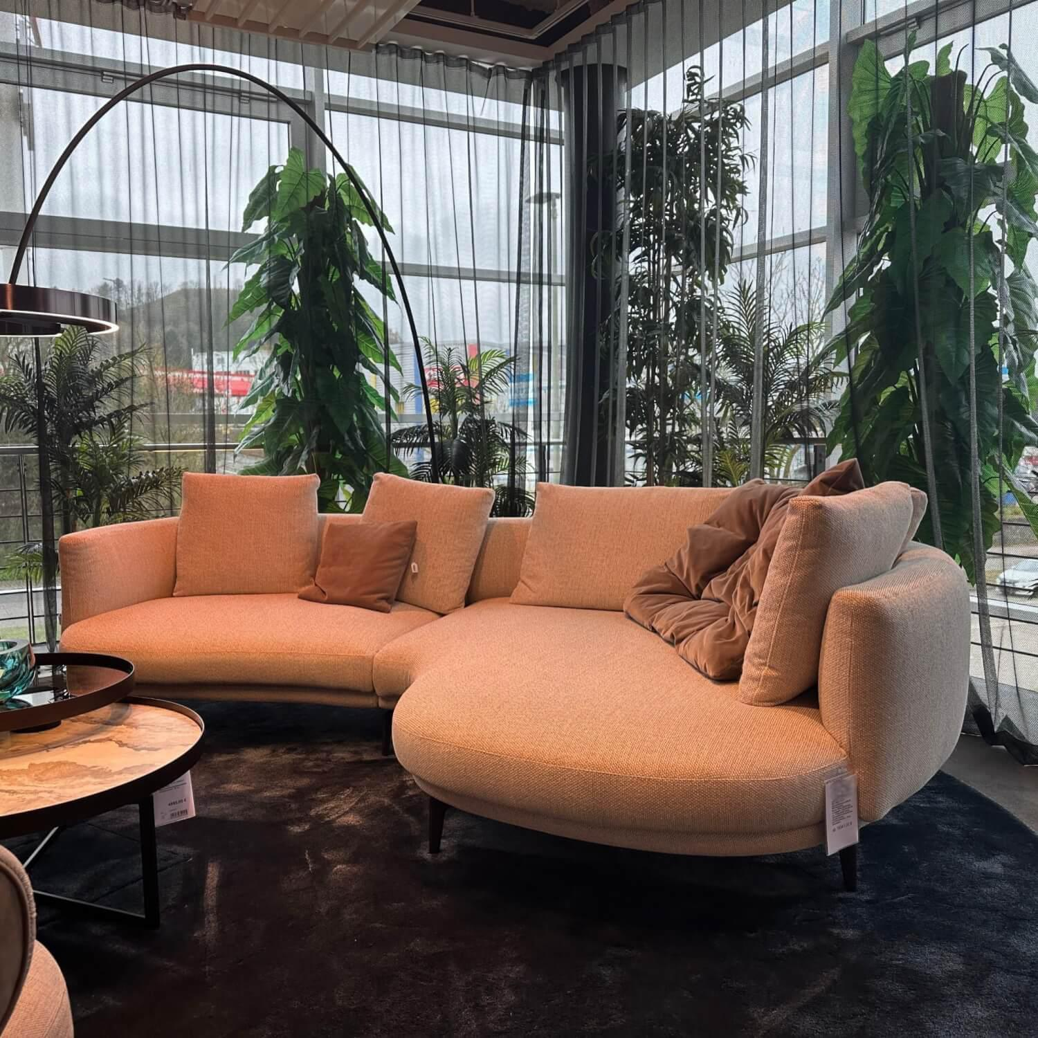 Walter Knoll - Ecksofa Maaru Stoff Safire 0007 Champagne Beige Grau Gestell Bronze Matt Pulverbeschichtet - 6