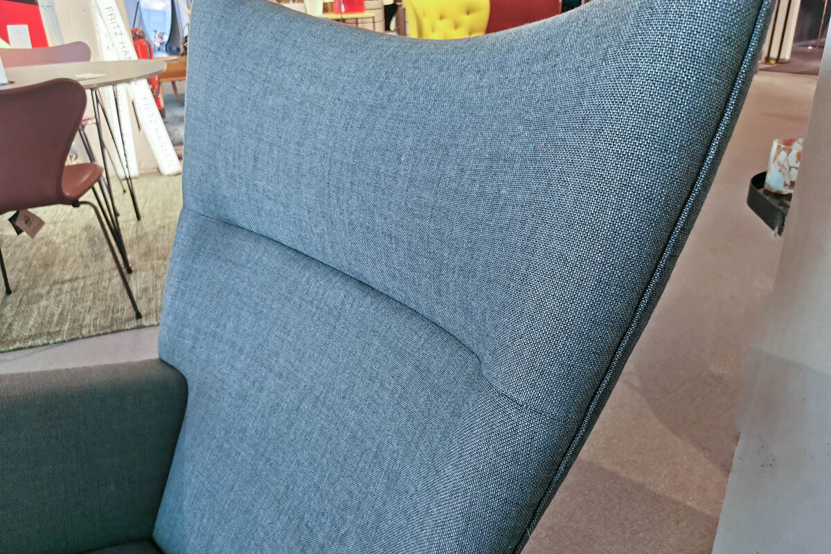 Carl Hansen & Søn - Wingchair CH445 Stoff Passion 13101 Grau Gestell Edelstahl - 7