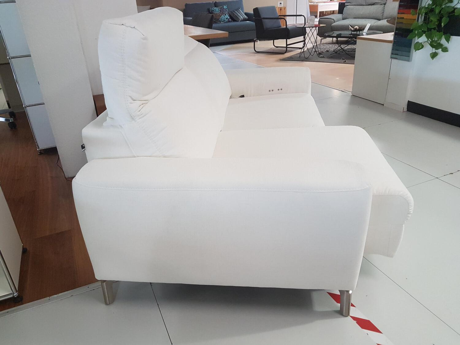 WK Wohnen - Sofa Venosa Stoff Cl.4 Nevio Weiß mit Verstellfunktion - 5