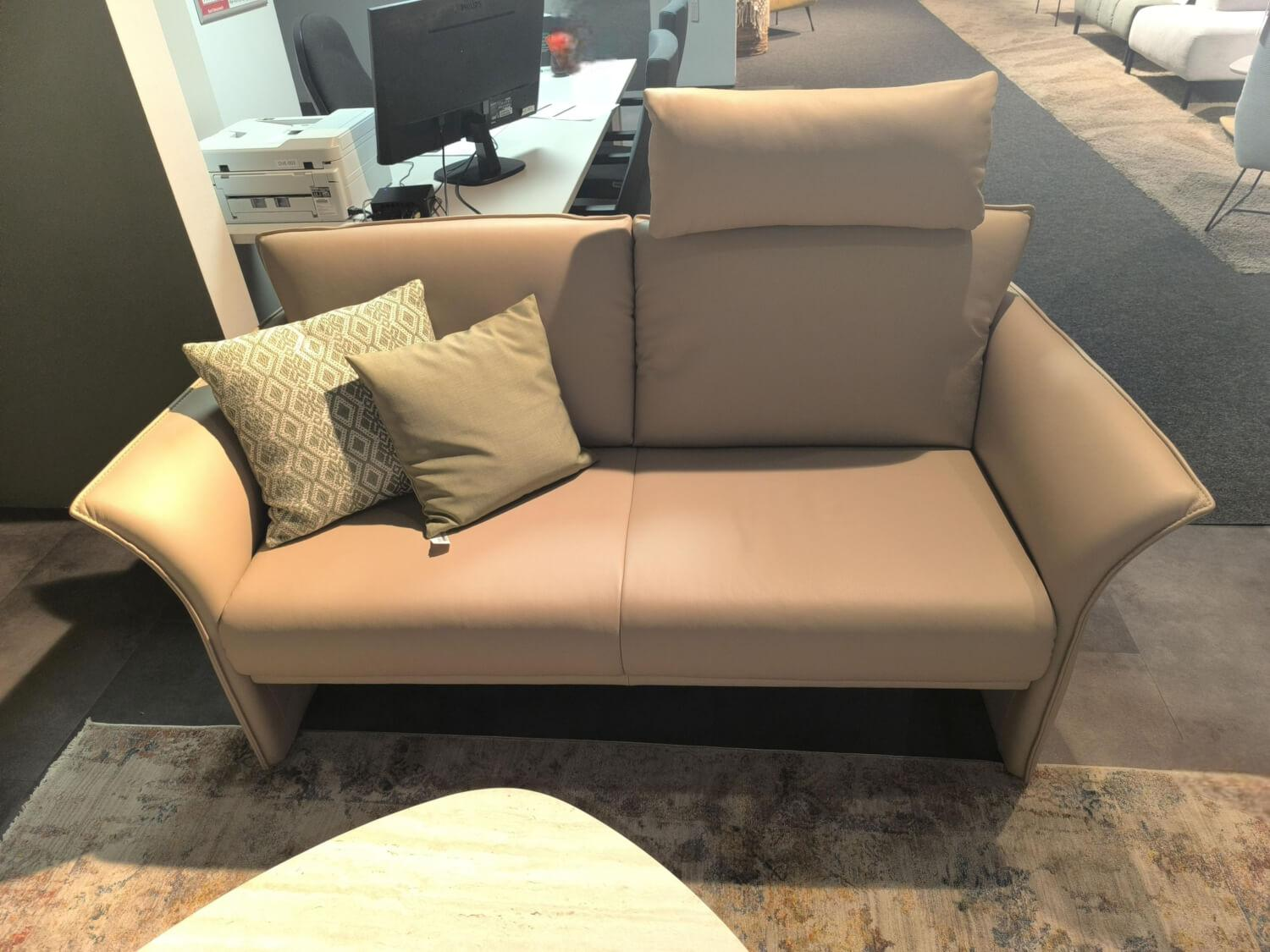 Koinor - Polstergarnitur Wendy Leder X Happy Almond Braun Beige Fuß Metall Schwarz Matt - 8