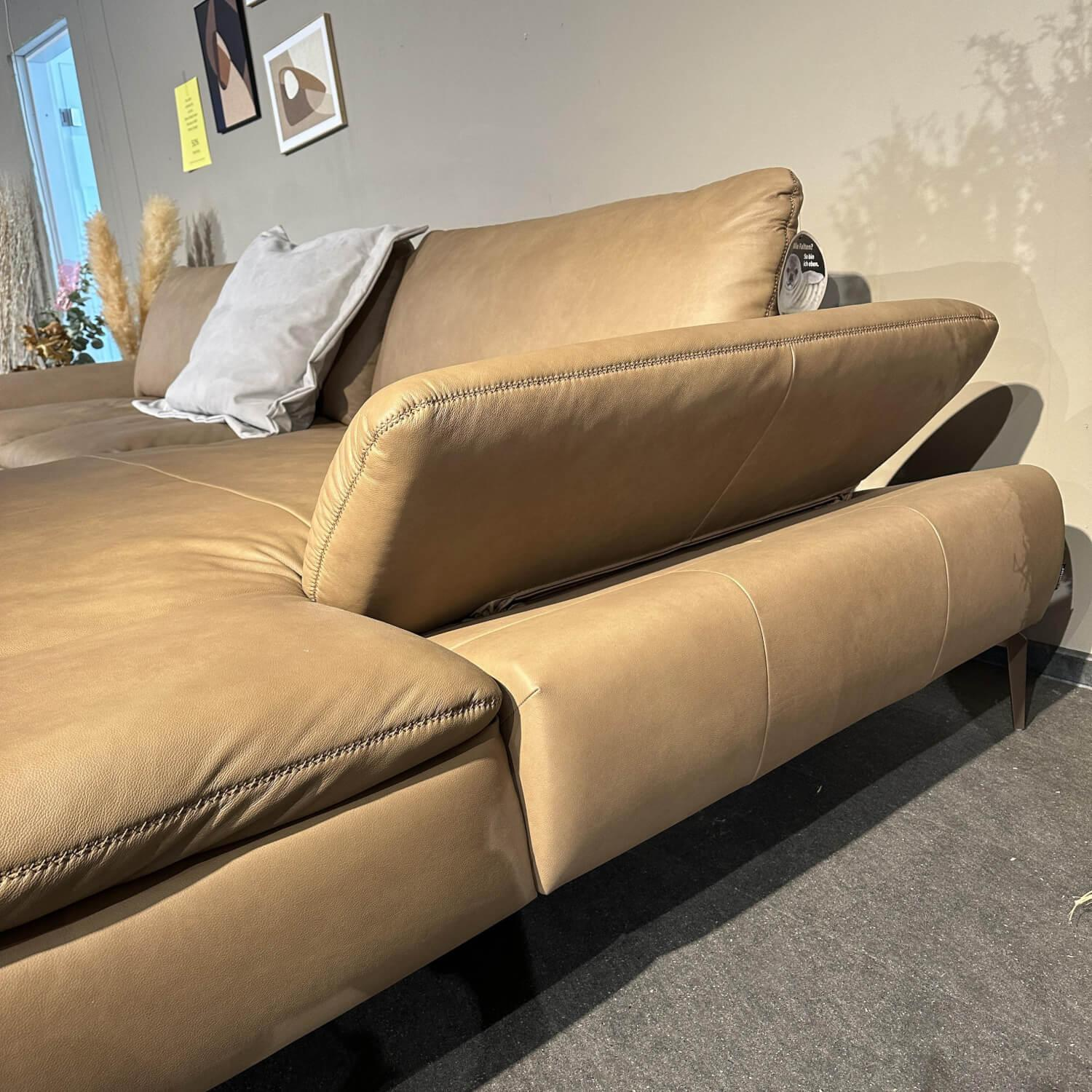 W. Schillig - Ecksofa Montefano Bezug Leder Z6921 Fango Beige Mit Sitztiefenverstellung - 5